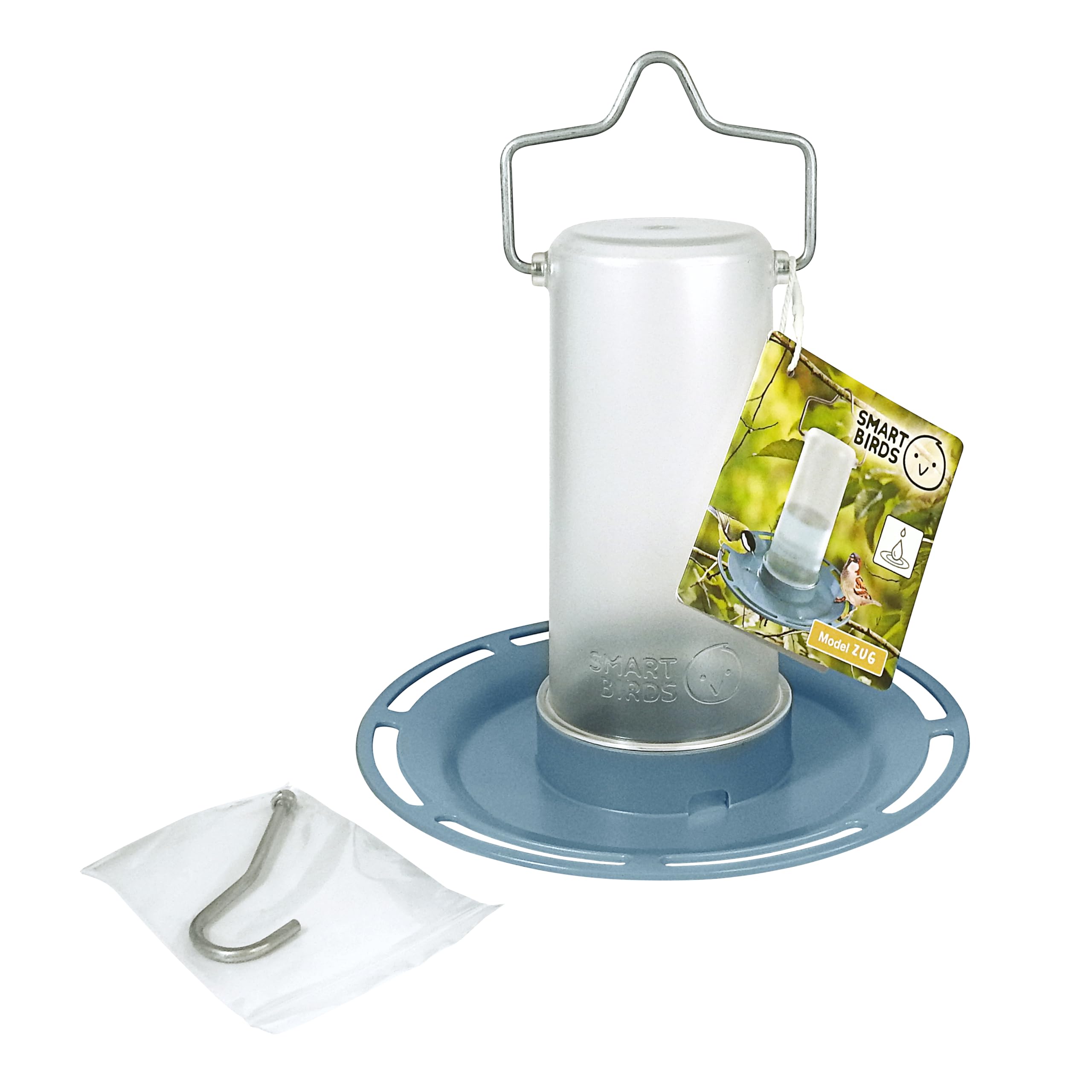 SWISSINNO Bird Waterer "Zug" - UV Resistant, Light Blue, Durable PC/ASA Plastic 4