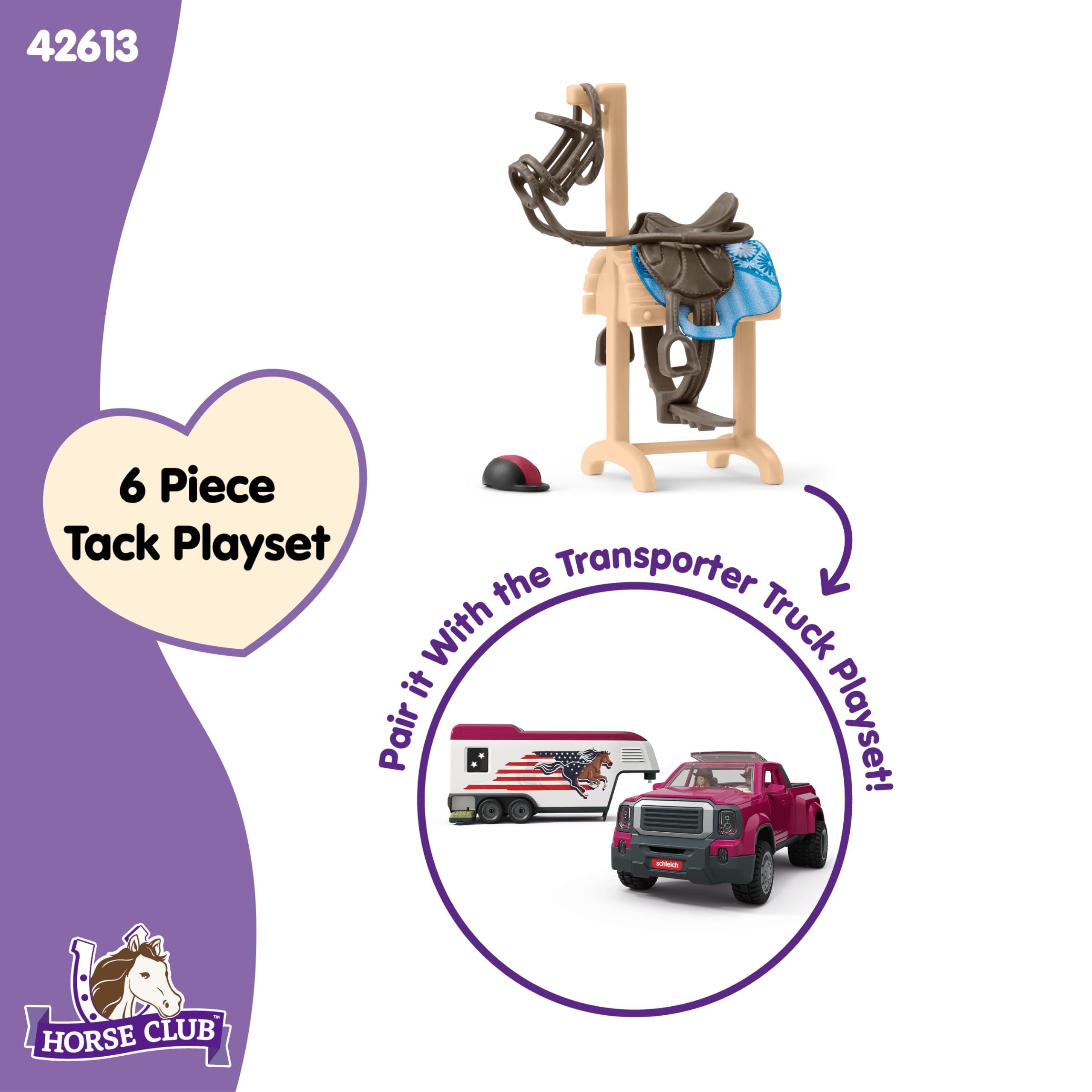 Schleich Horse Club Accessories Horse Transporter - Detachable Halter, Removable Saddle | Ages 5+ 4