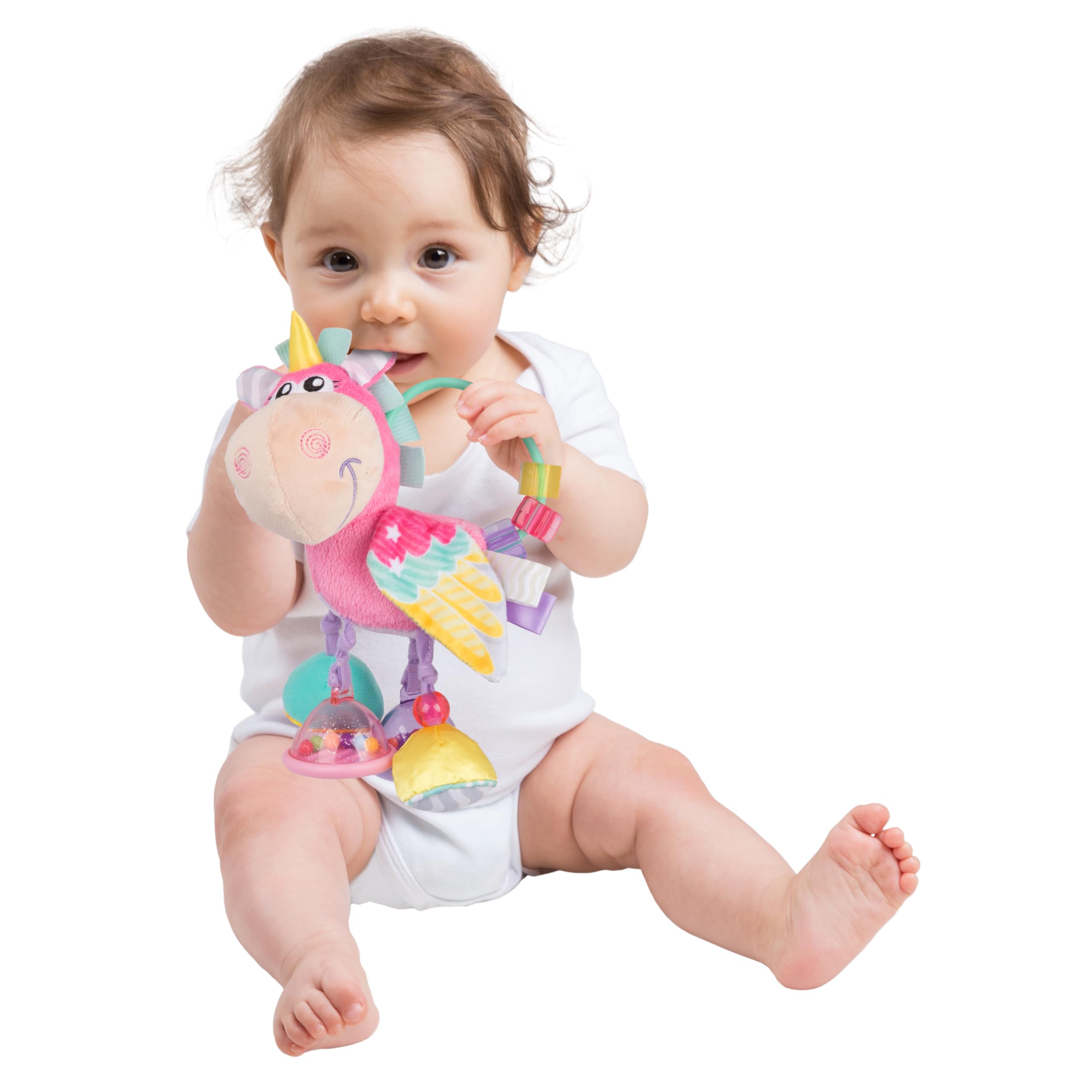 Playgro Unicorn Clip Clop Activity Rattle - Sensory Teether for 3M+ | Pink 4