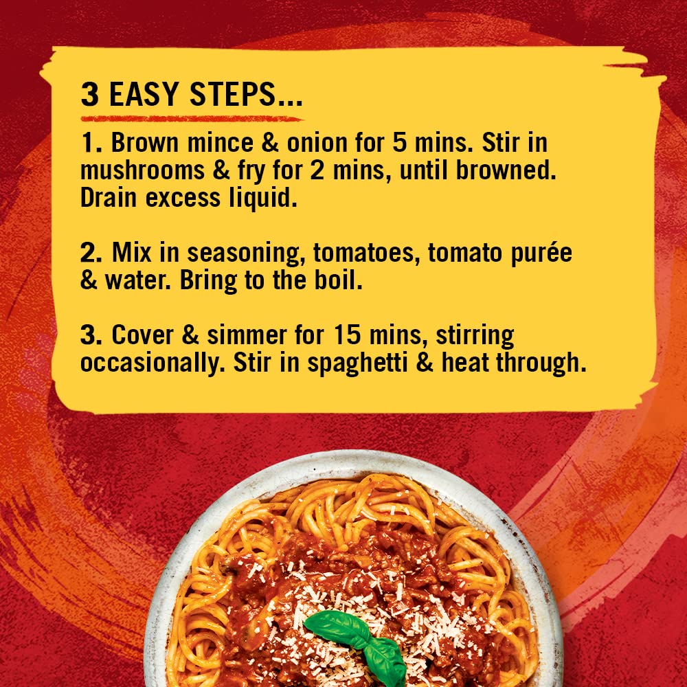 Schwartz Spaghetti Bolognese Recipe Mix - Authentic Italian Flavour | 40g | Pack of 12 2