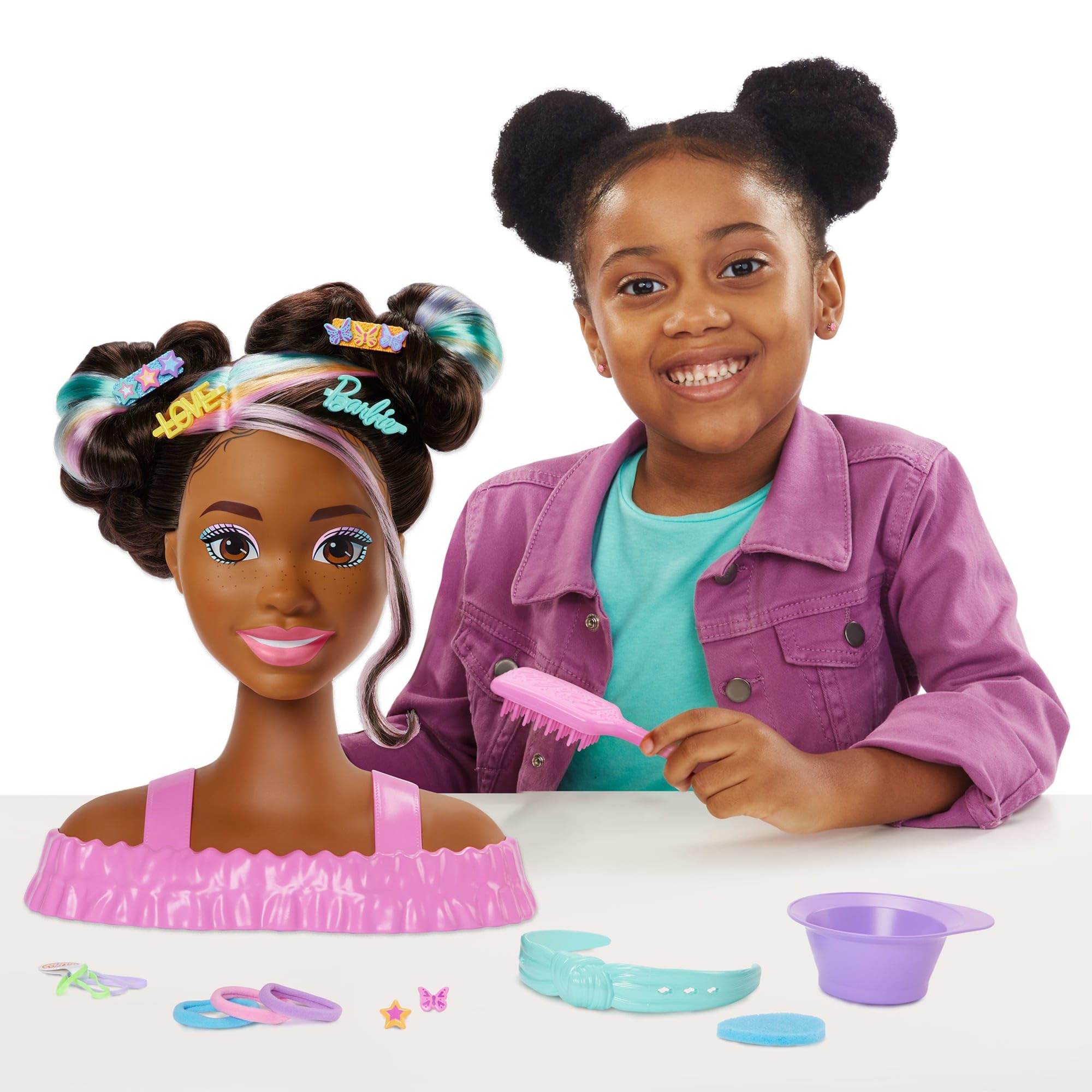 Barbie Styling Head with 20+ Hair Styling Accessories including Color Change Clips | Blonde | JFG81 6