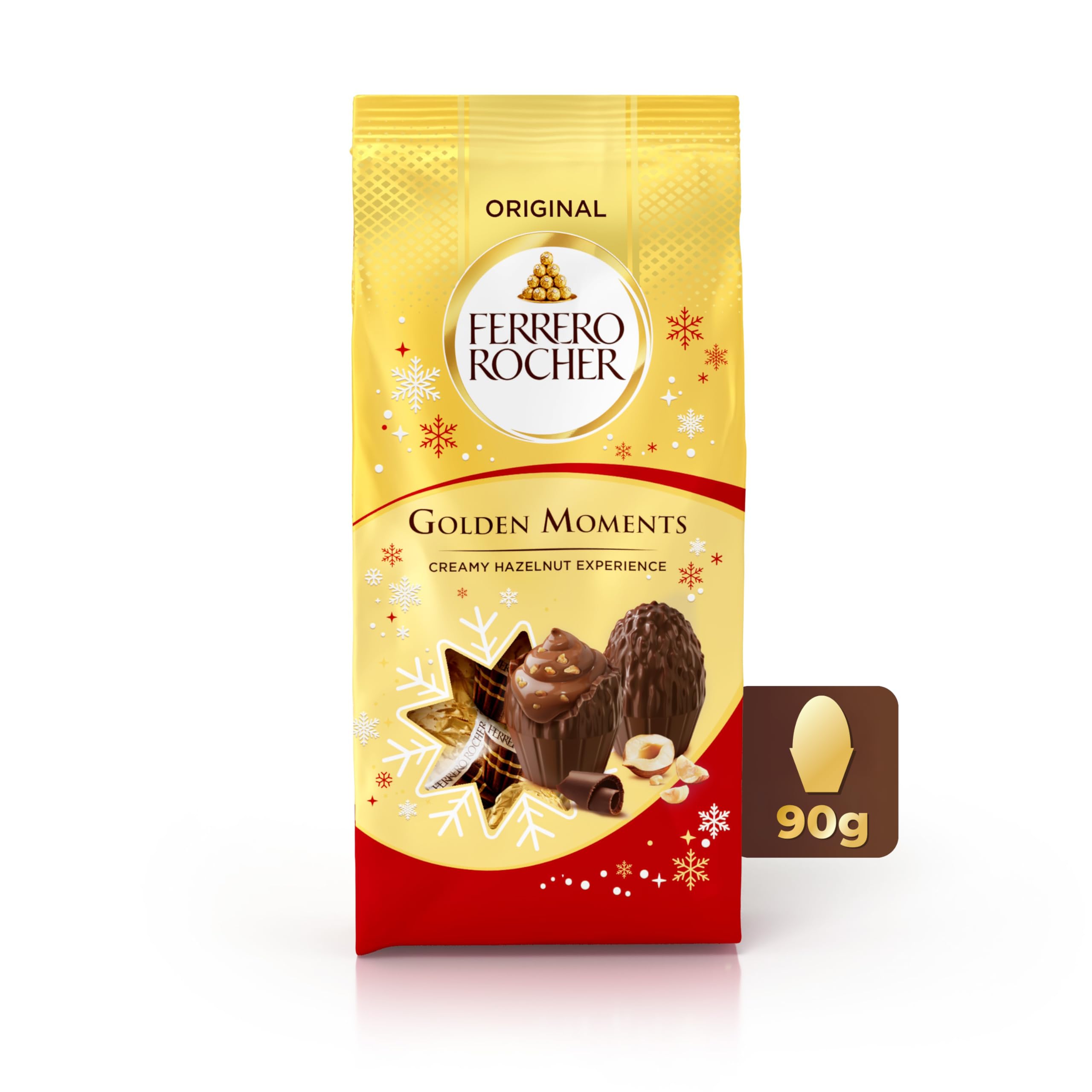 Ferrero Rocher Golden Moments Milk Chocolate Hazelnut Treats 90g Bag