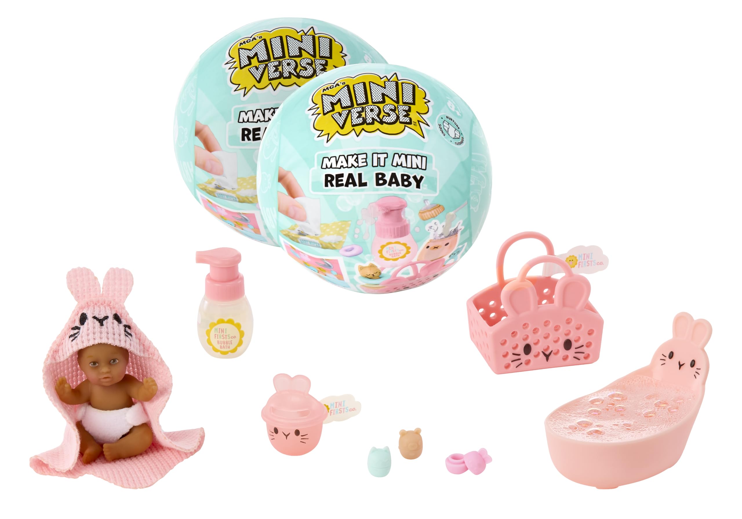 MGA's Miniverse Make It Mini Real Baby Nurture 2 Pack - Collectible Miniatures for Ages 3+ 1