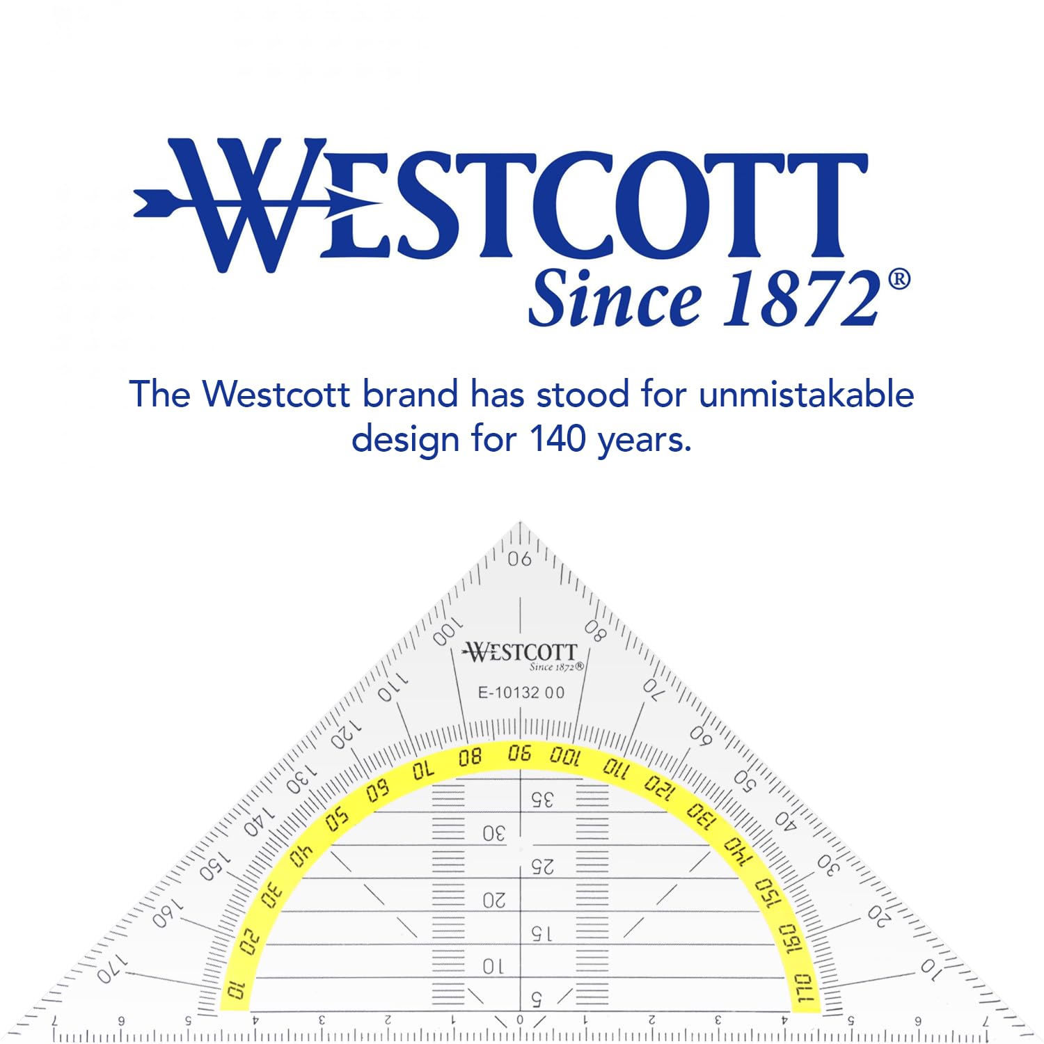 Westcott Geometric Triangle Ruler - Flexible/Break-Proof | 14 cm | Yellow 5