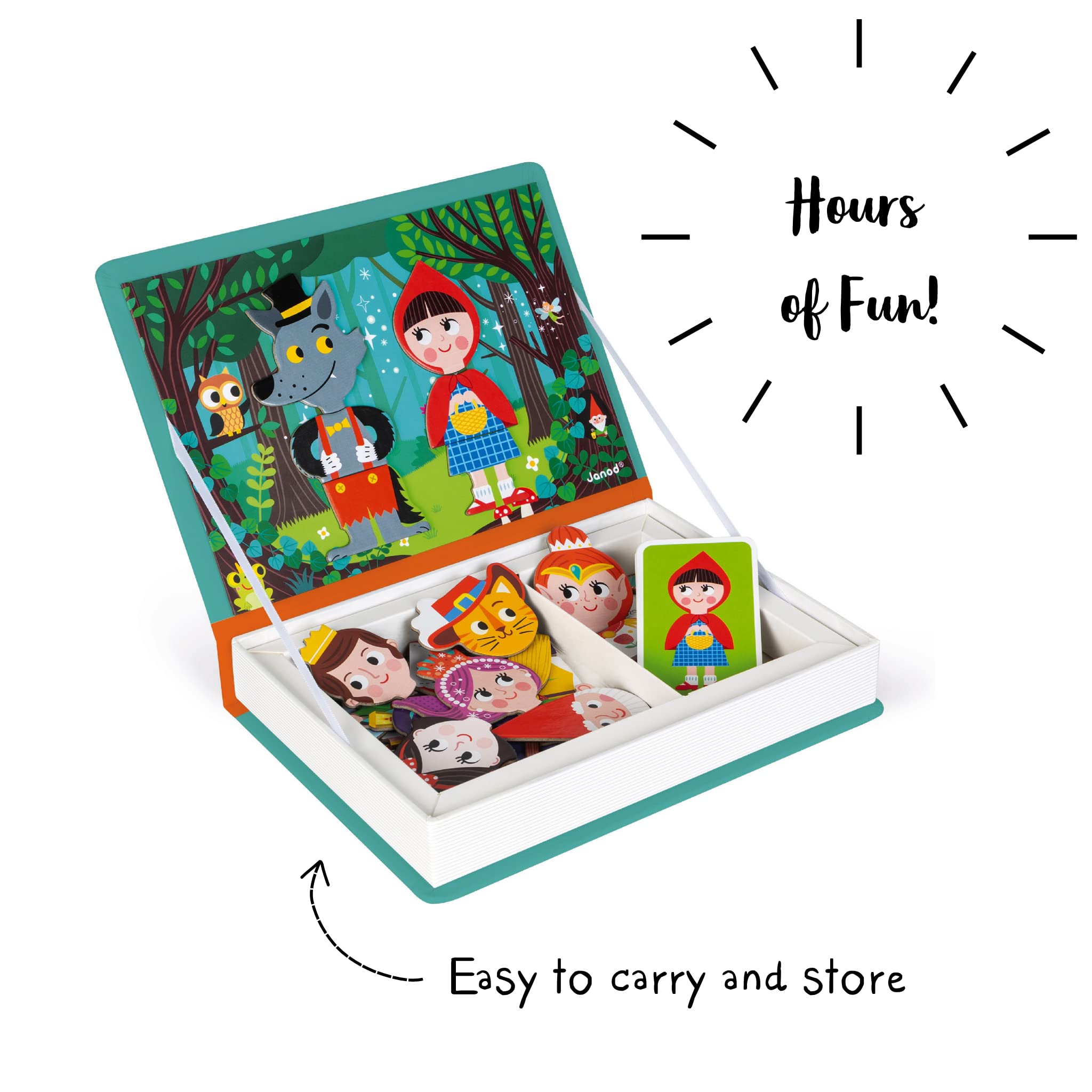 Janod Magneti'Book Story Book - 40-Piece Magnetic Educational Set for Ages 3+ 4