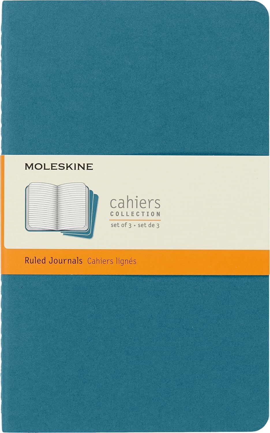 Moleskine Cahier Journal - Set of 3 Ruled Notebooks | Brisk Blue | Large Size 1