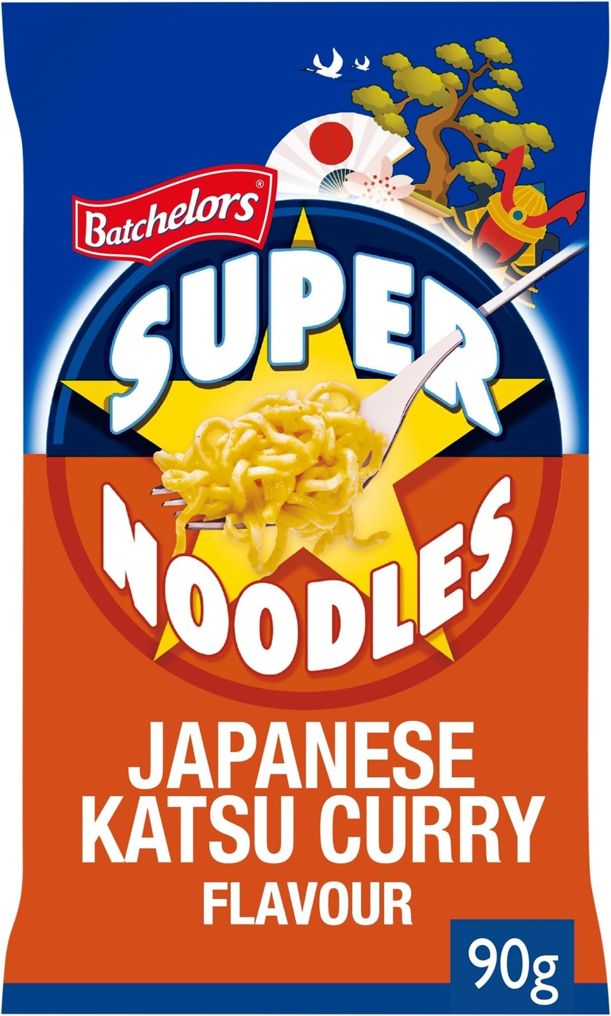 Batchelors Super Noodles Japanese Katsu Curry Flavour Instant Noodles - 6 x 90 g