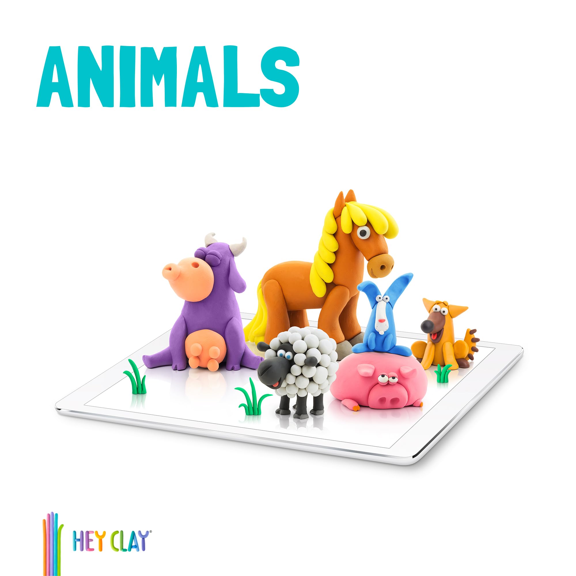 HEY CLAY Air-Dry Clay - Animals Modeling Set | Soft & Flexible | Ages 3+