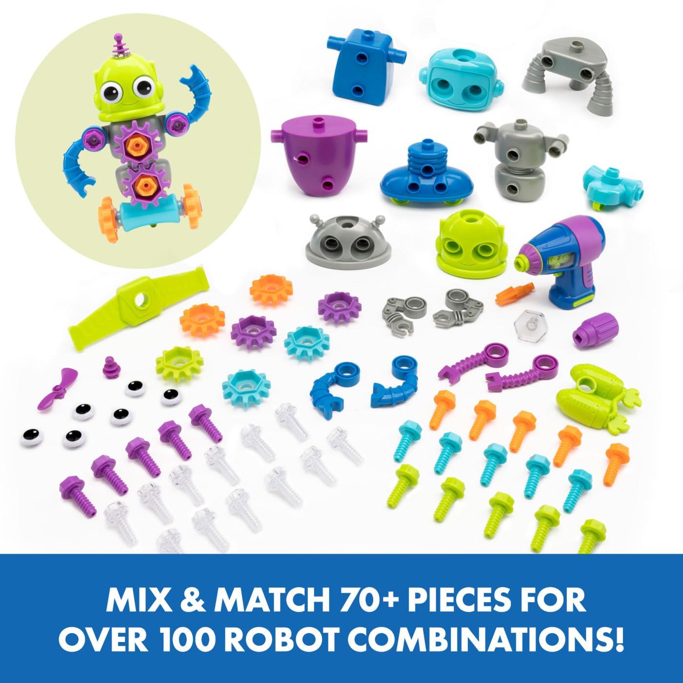 Educational Insights Design & Drill Robot Workshop Building Set | Ages 3+ | 70+ Pieces 3
