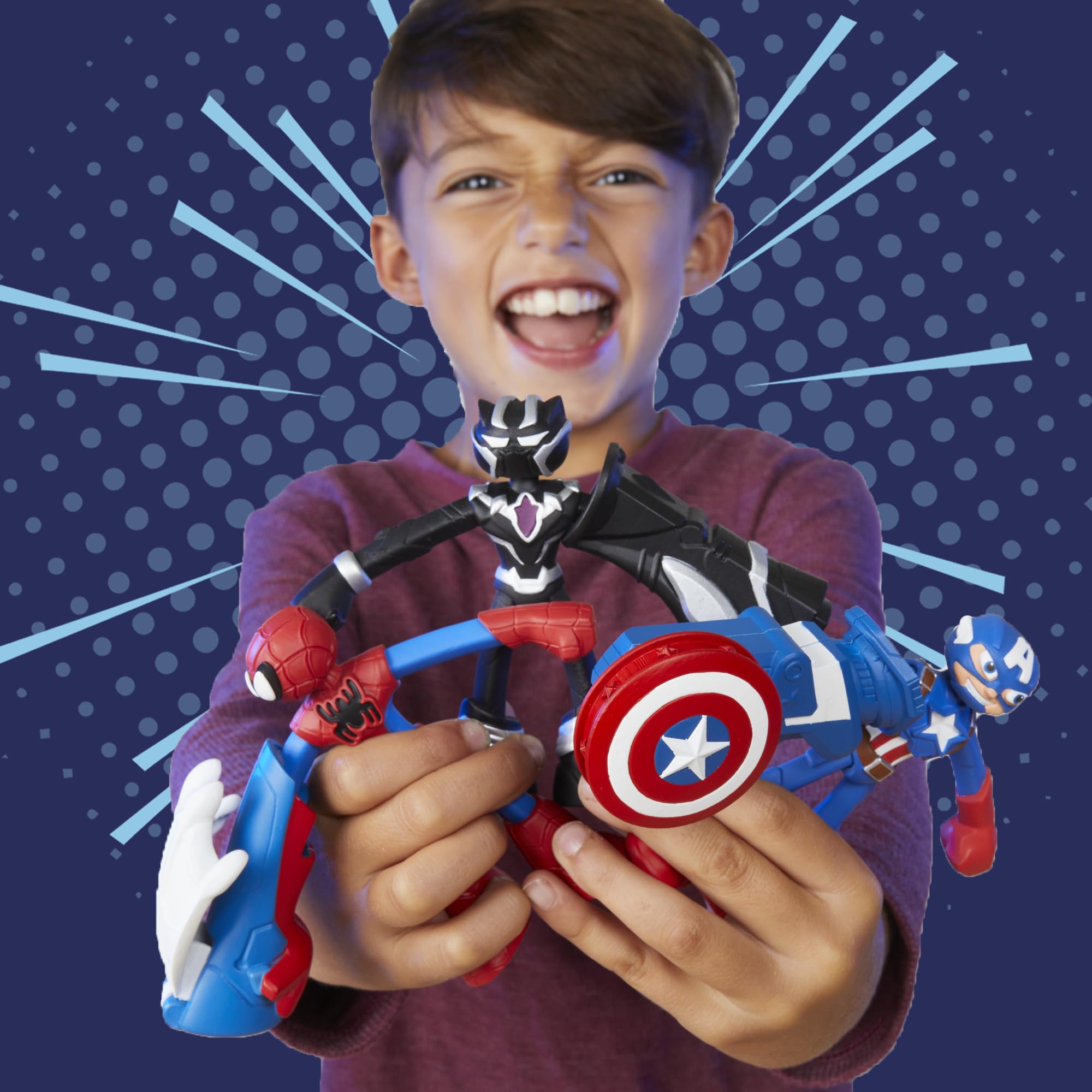Play-Doh Marvel Captain America Stamping Shield Action Figure Playset | Ages 4+ 10