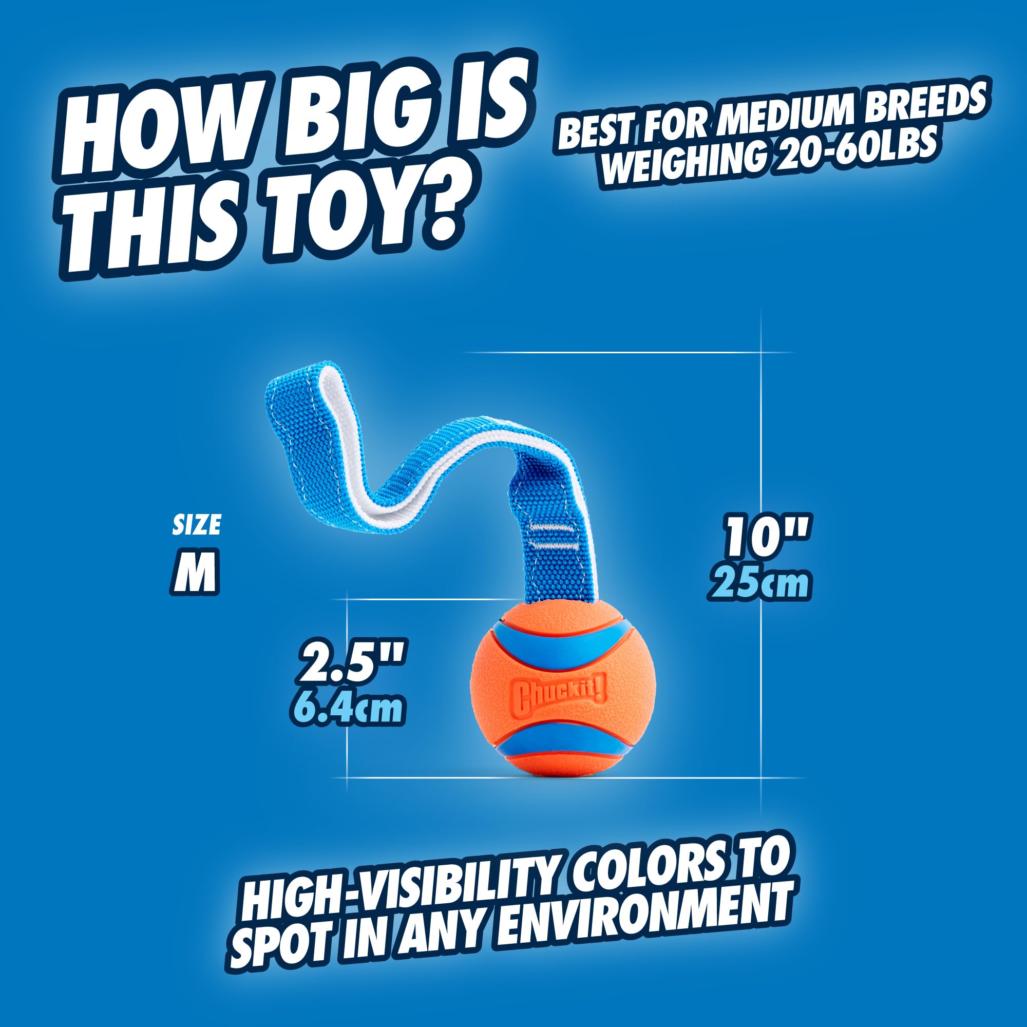 Chuckit! Ultra Tug Dog Toy - Medium Size, High Bounce, Durable Natural Rubber 4