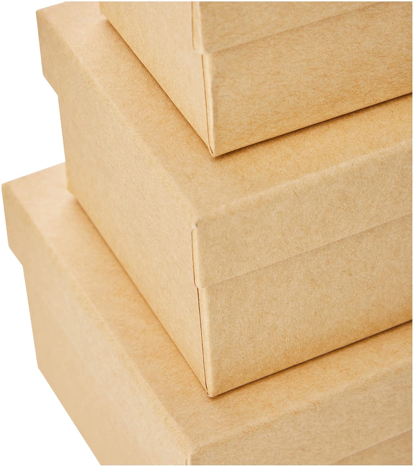 Papermania Bare Basics Nesting Boxes - 3 Pack Rectangle Storage | Cardboard | Brown