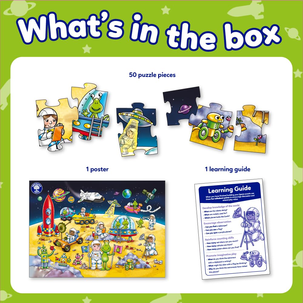 Orchard Toys Outer Space Jigsaw Puzzle - 50 Pieces Floor Puzzle for Ages 4+ | Includes Poster 2