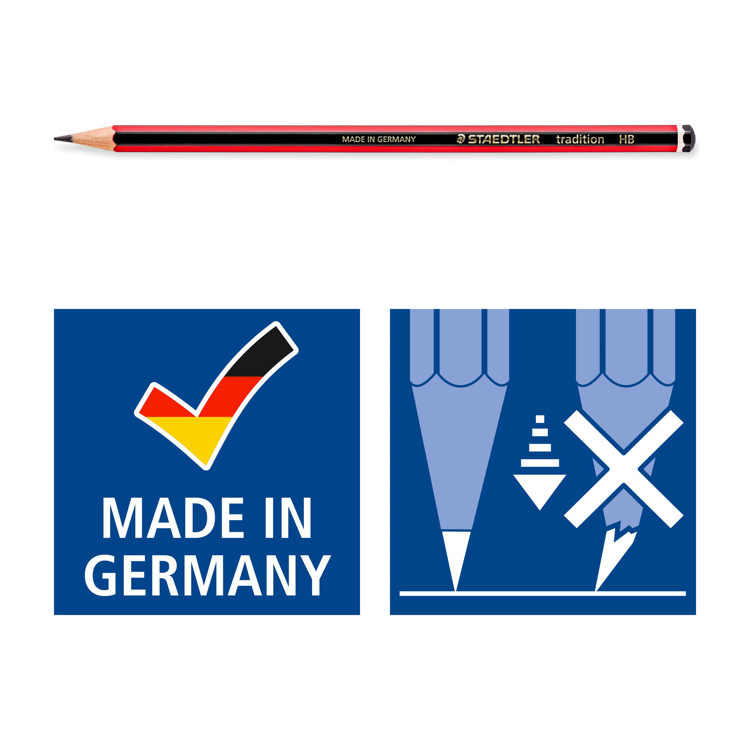 STAEDTLER 110-3H Tradition Graphite Pencil - 3H Hardness | Box of 12 | 2mm Lead 5