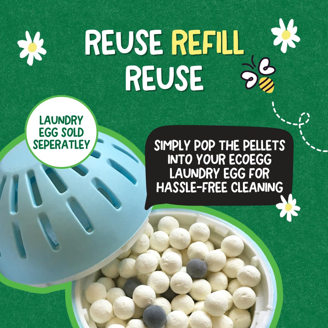 Ecoegg Laundry Egg Refills Detergent and Fabric Softener Replacement Mineral Pellets Fresh Linen 3