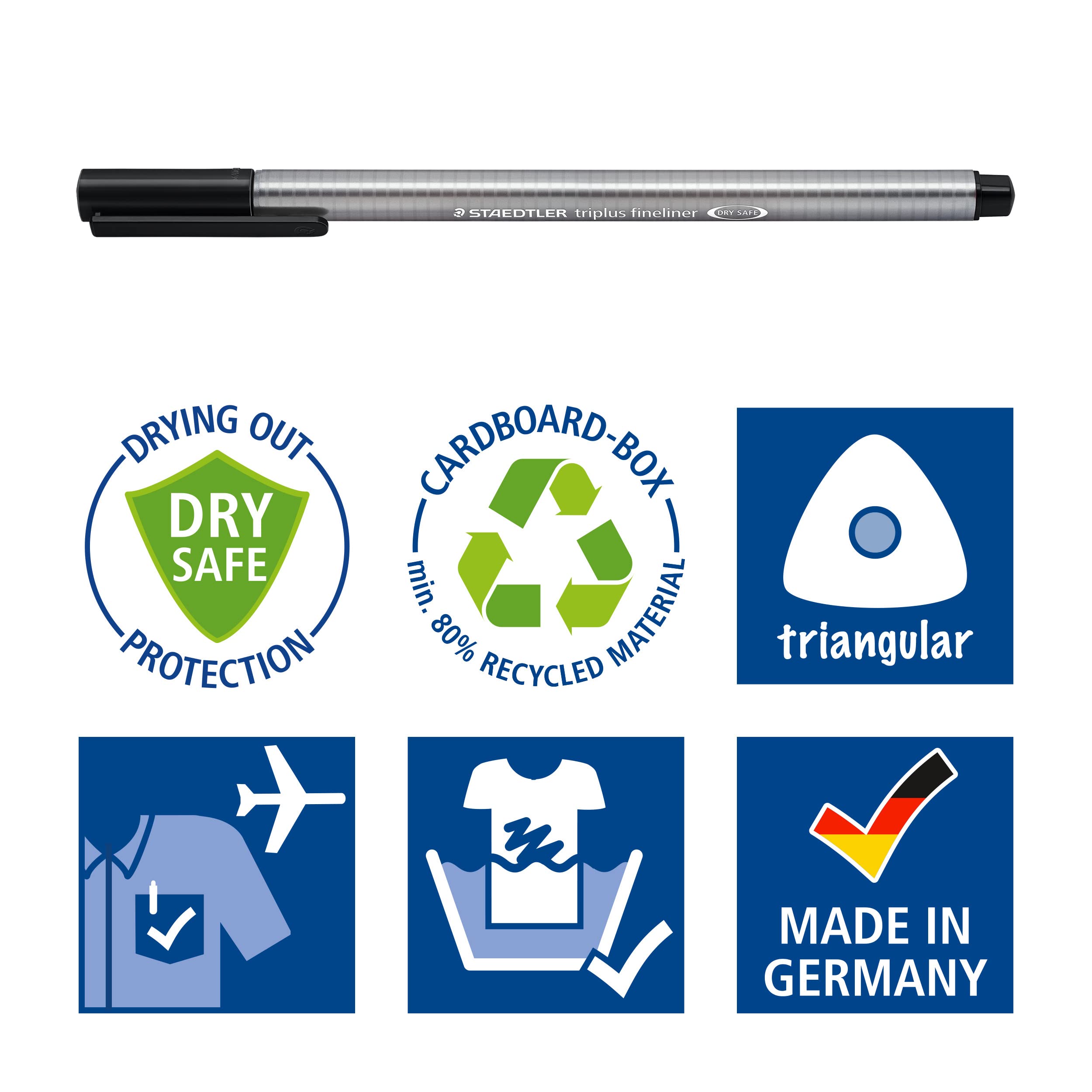 STAEDTLER 334-9 Triplus Fineliner Superfine Pen, 0.3mm, Black - Box of 10 5