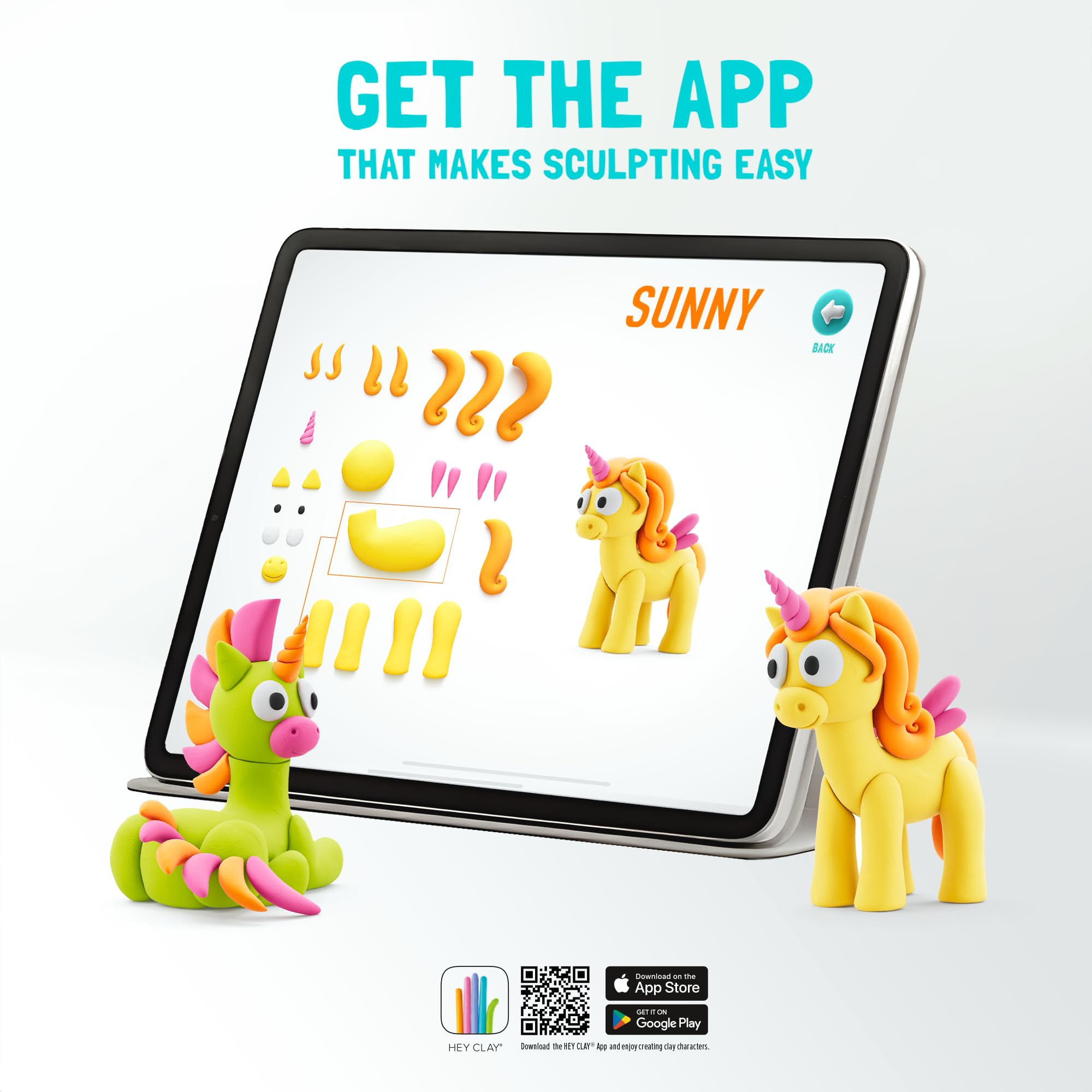 HEY CLAY Rainbow Unicorns Set - Air-Dry Clay Kit for Kids Ages 3+ 13