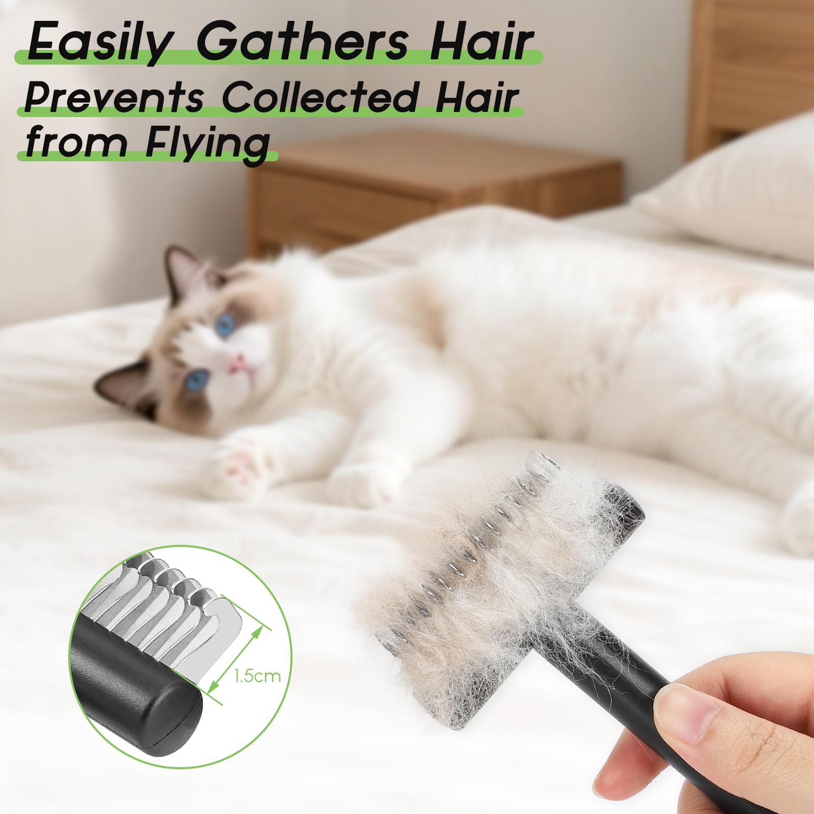 Euqvunn Dematting Comb for Dogs and Cats - Stainless Steel Teeth | Lightweight ABS Body | 17.5 x 7.2 x 1.9 cm 5