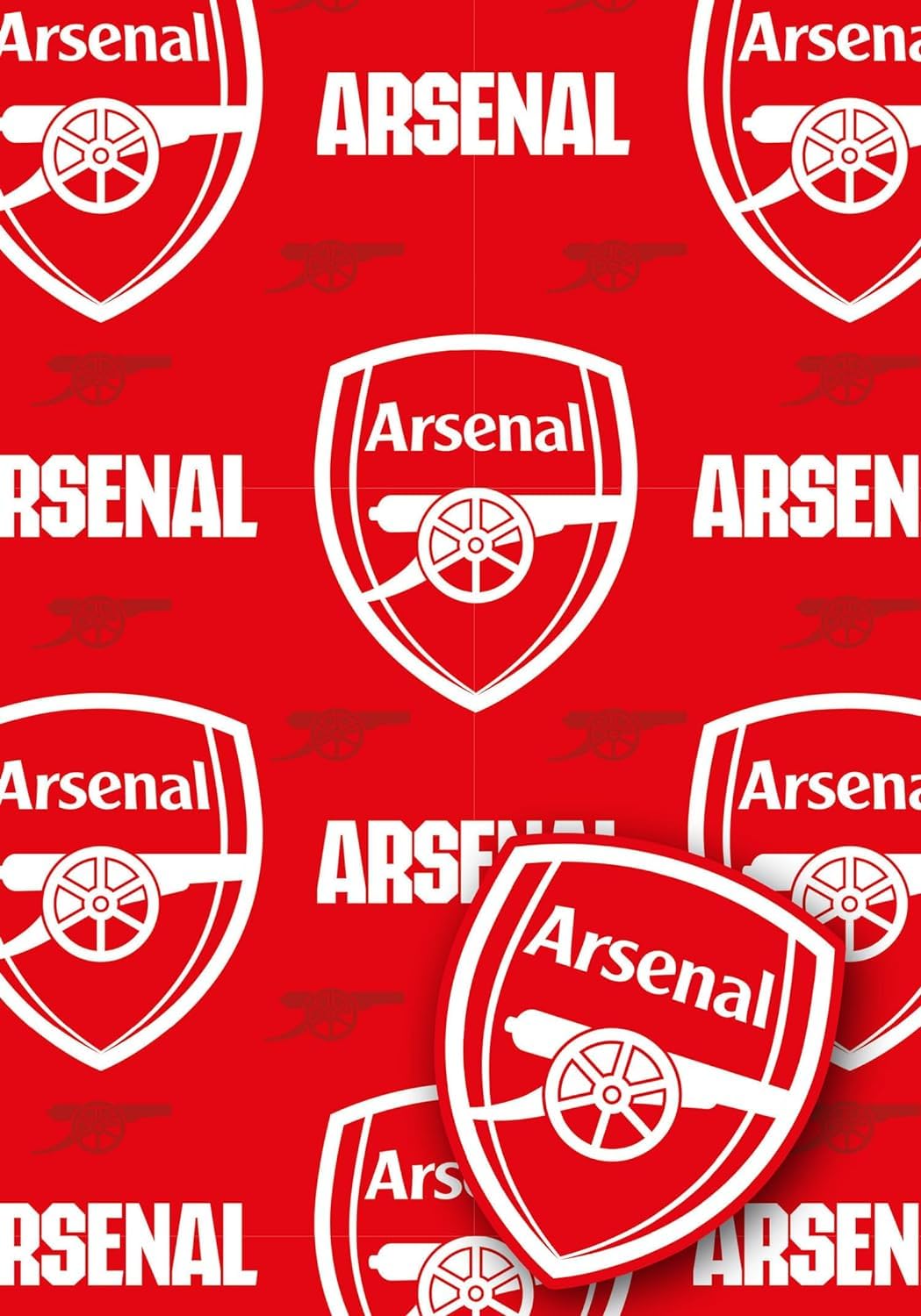 Danilo Promotions LTD Arsenal Gift Bag & Wrapping Paper Bundle - 1 Bag, 2 Sheets, 2 Tags | Red 3