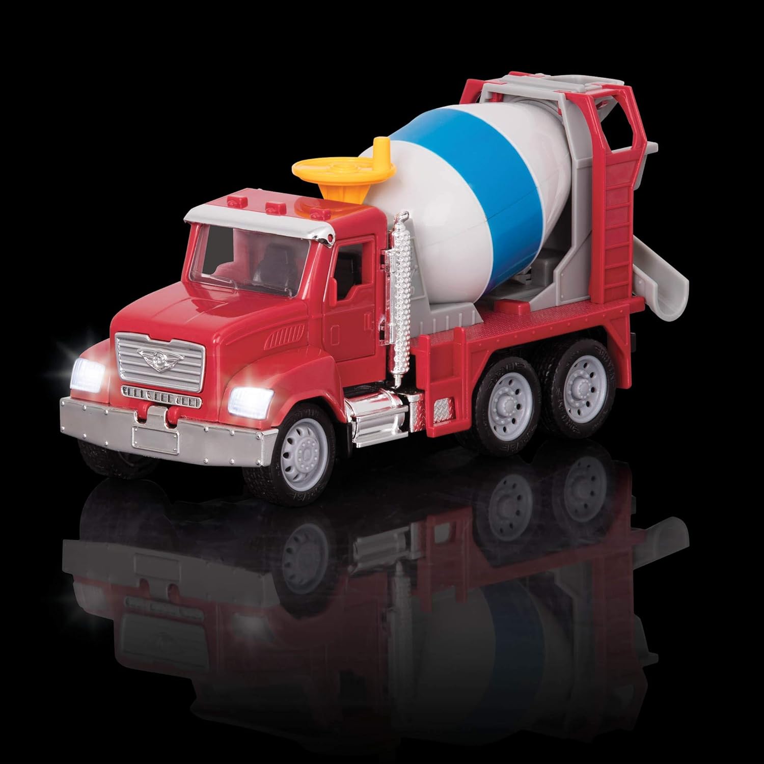 DRIVEN by Battat Micro Cement Mixer Truck - 1:48 Scale Interactive Toy with Lights & Sounds, Ages 3+ 7