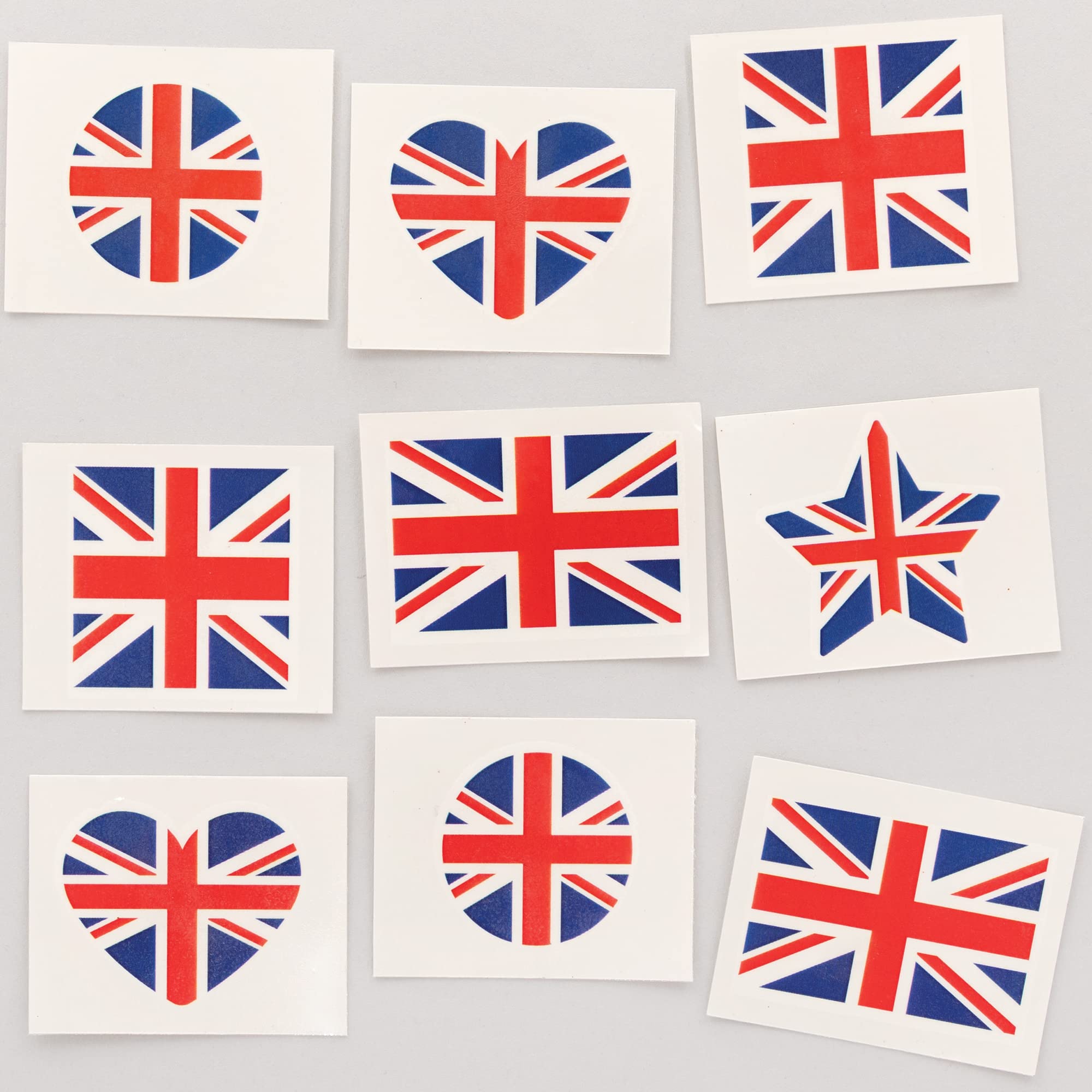Baker Ross PJ153 Temporary Kids Union Jack Tattoos - Pack of 60 | Size 5cm x 4cm 2