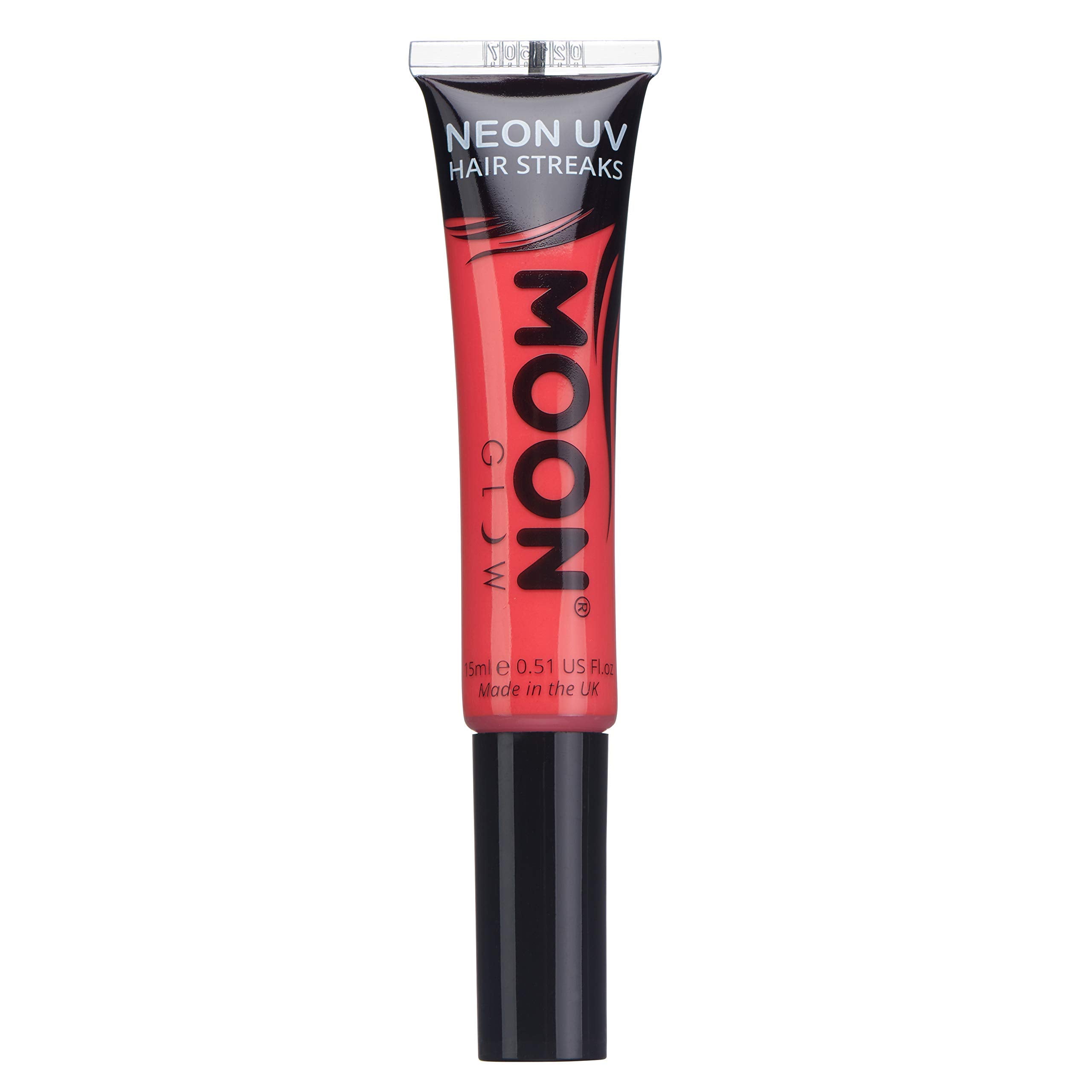 Moon Glow - Intense Neon UV Hair Streaks (Red) | Hair Mascara for Temporary Neon Hair Colour, Glows Under UV/Blacklight