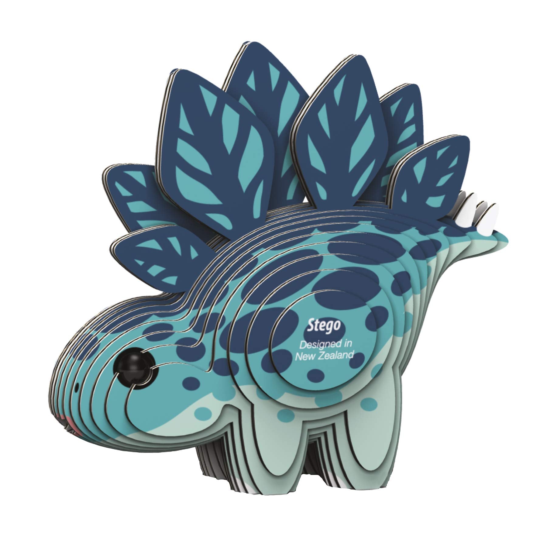 Brainstorm TOYS EUGY D5001 Stego Dinosaur 3D Model Craft Kit | 10 Pieces | Eco-Friendly Cardboard 3