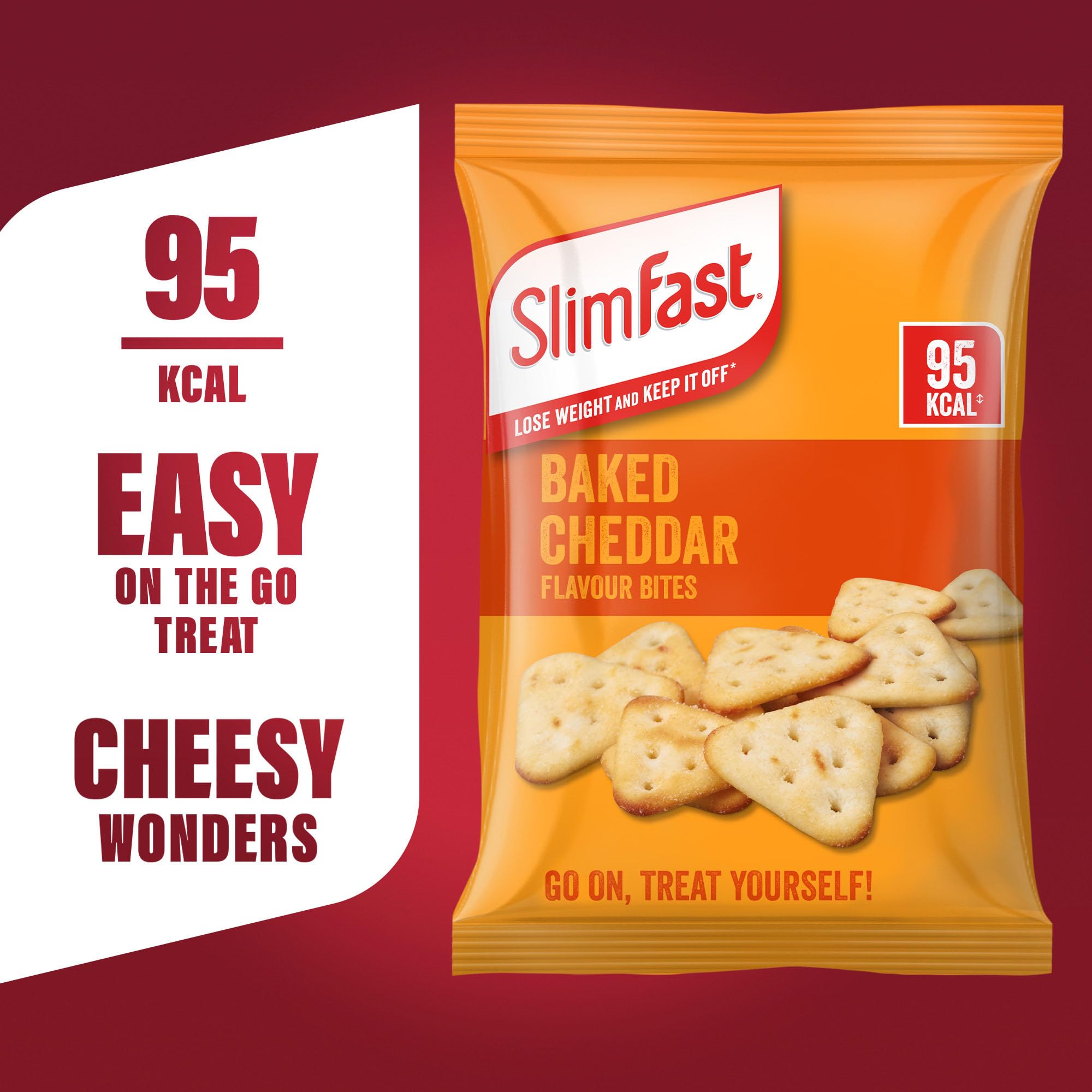 SlimFast Cheddar Bites Snack Bag, Crunchy Low Calorie Savoury Snacks, 24 x 23g 4