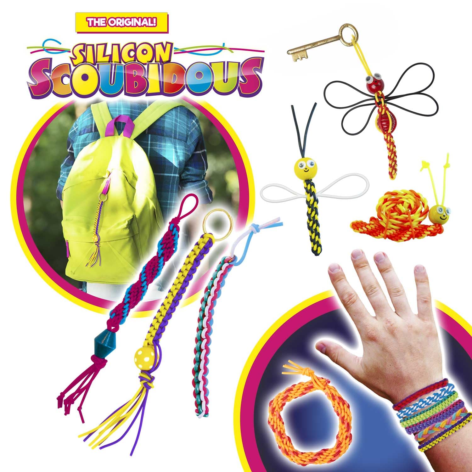 CRAZE SCOUBIDOUS - Bag XXL Jewellery Making Kit | 14 Silicone Strings | 21m Crafting Fun
