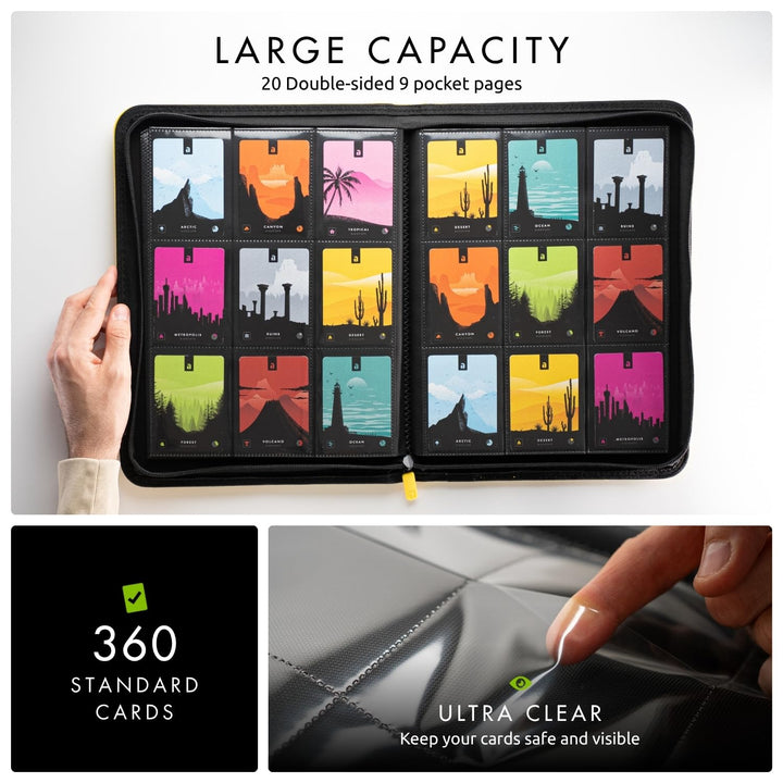 Vault X 9 Pocket Trading Card Zip Binder for Board Games & Card Games - Holds 360 Cards