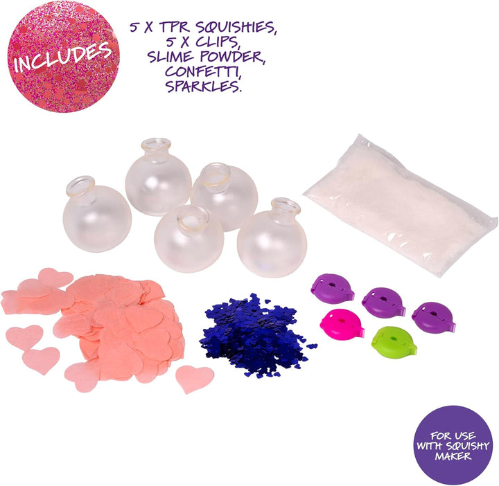 John Adams Doctor Squish Squishy Maker Refill Pack | DIY Squishy Kit with Slime Powder, TPR Squishies, Sparkles & Confetti for Creative Play