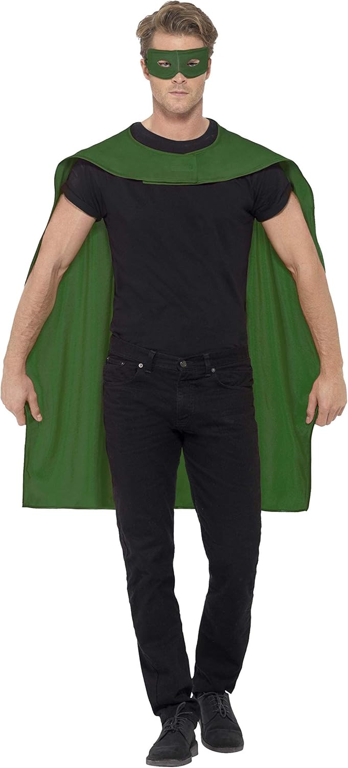 Superhero Cape & Mask Costume - Red Cape with Eyemask for Dress Up 1