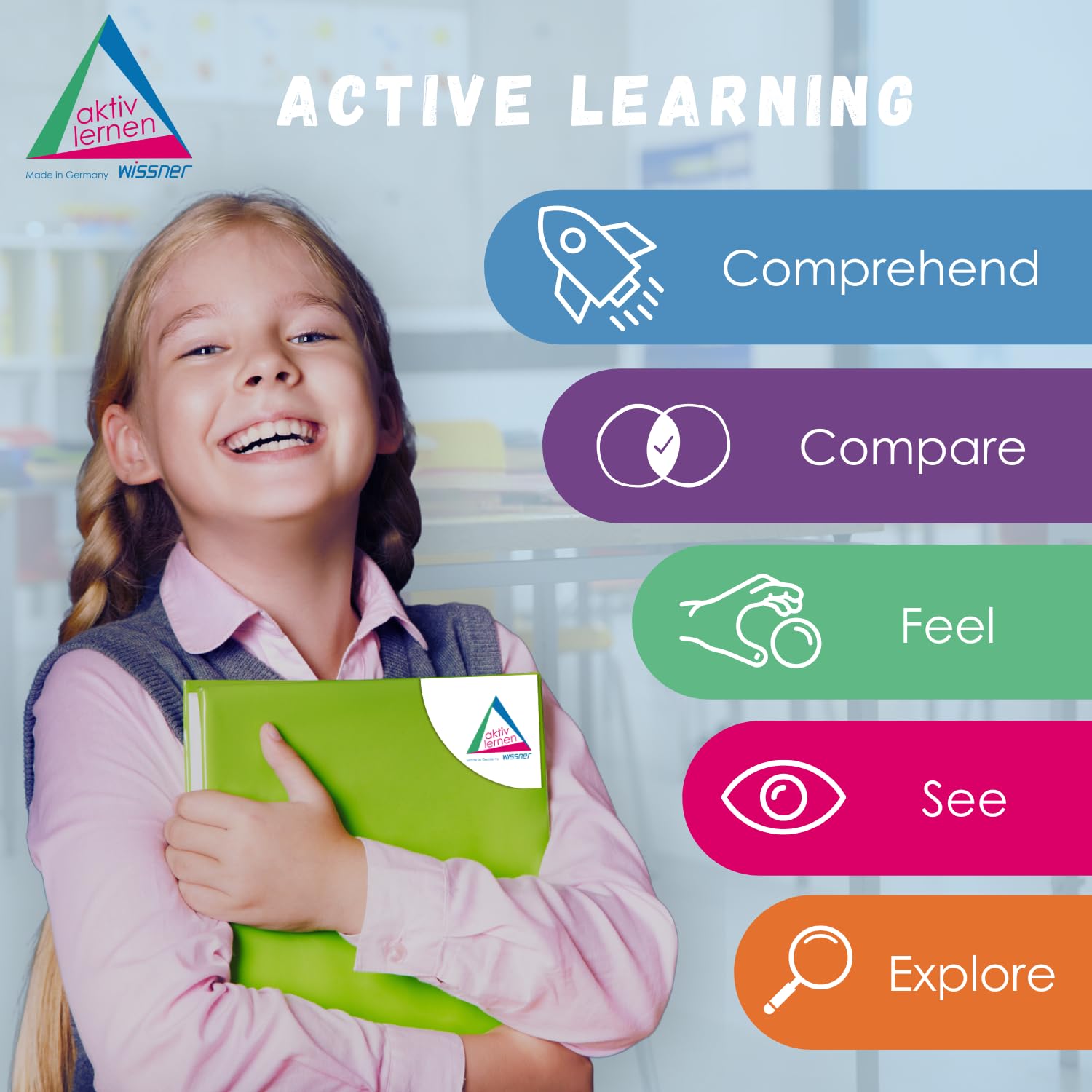 Wissner Active Learning 20 Student's Abacus - Visual Maths Aid | RE-Wood | Ages 4+ 8