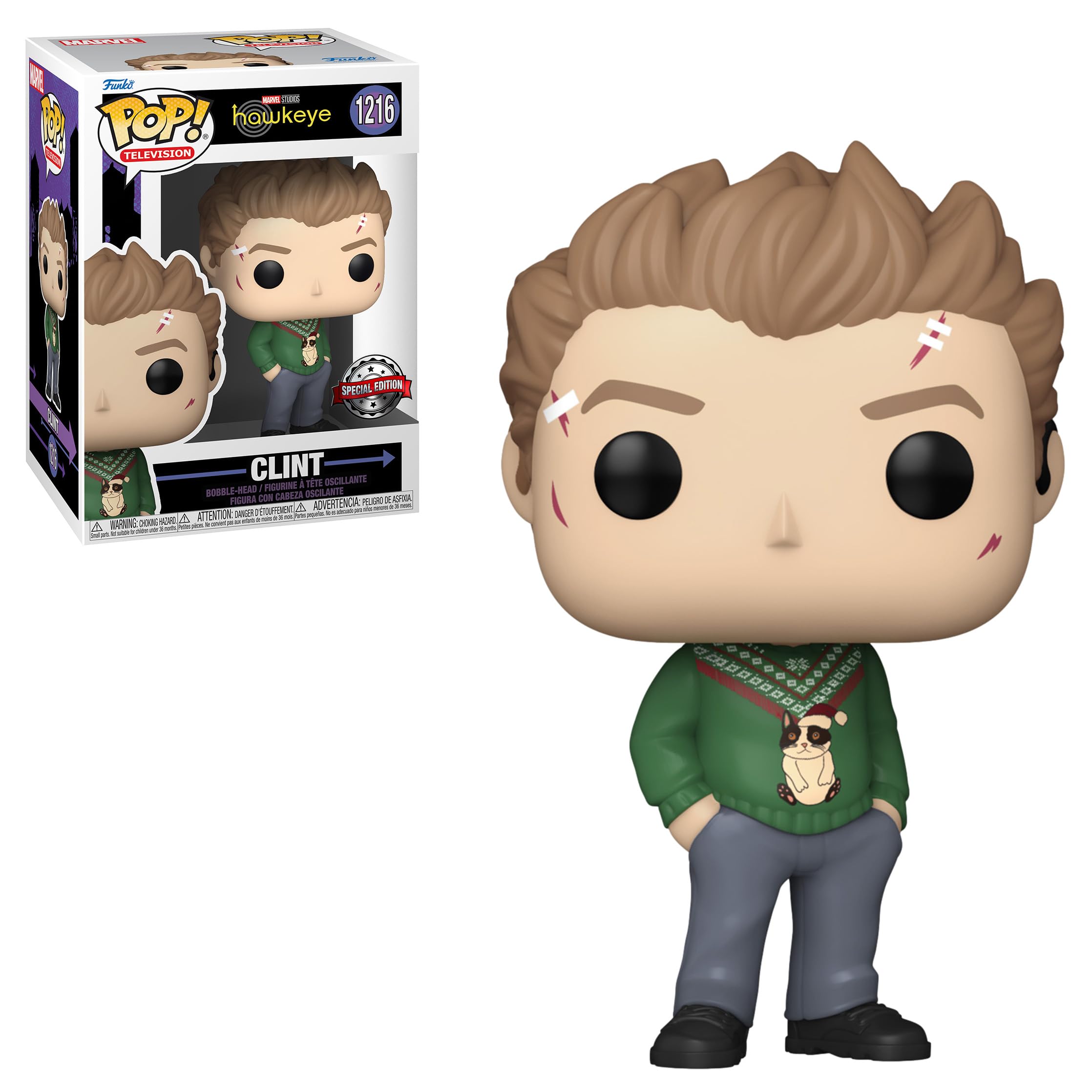 Funko Pop! Marvel - Hawkeye Clint Barton Christmas Sweater Vinyl Figure (1216) Target Exclusive 7
