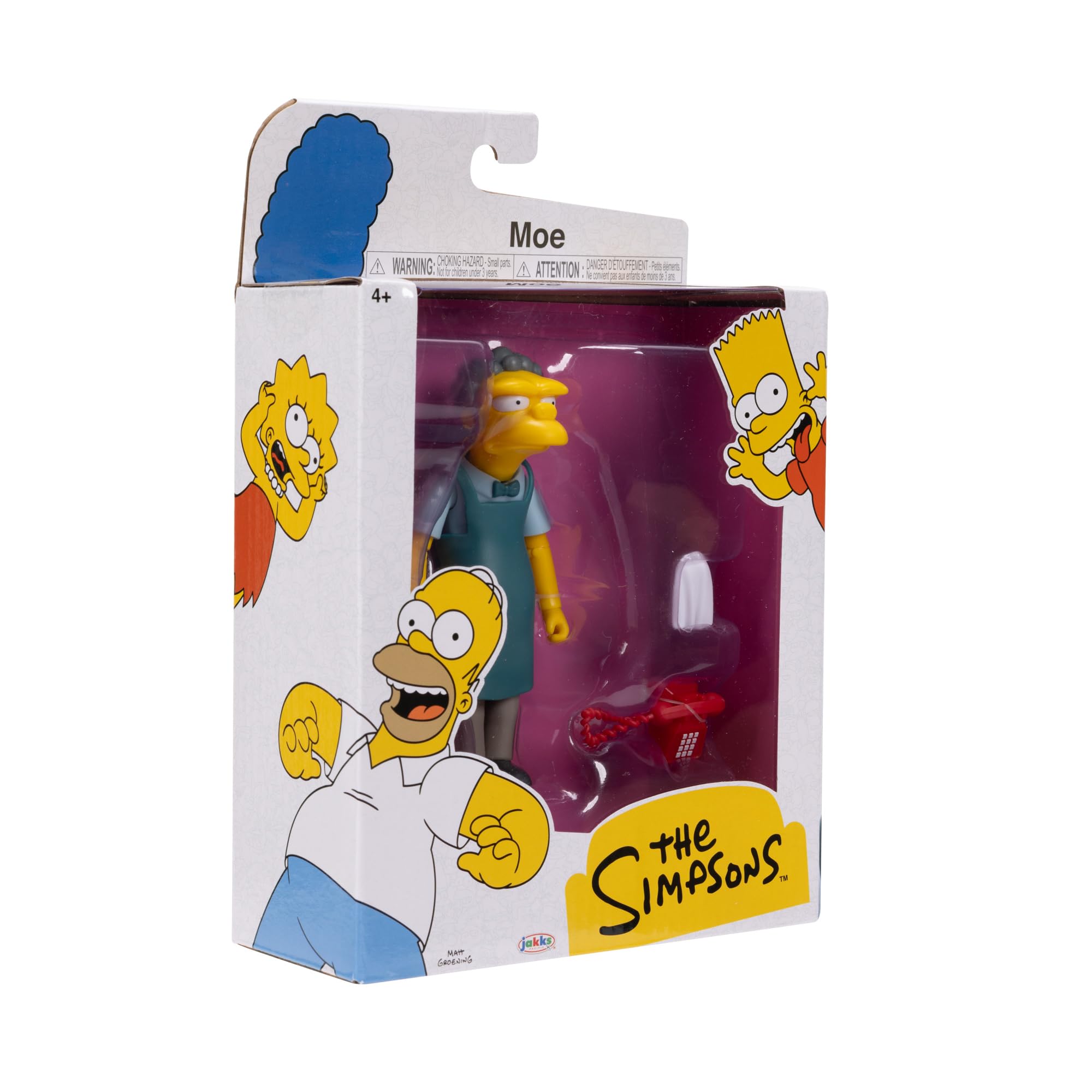 JAKKS Pacific The Simpsons - Moe Szyslak 12.7cm Articulated Action Figure with Phone & Dishcloth Accessory 7