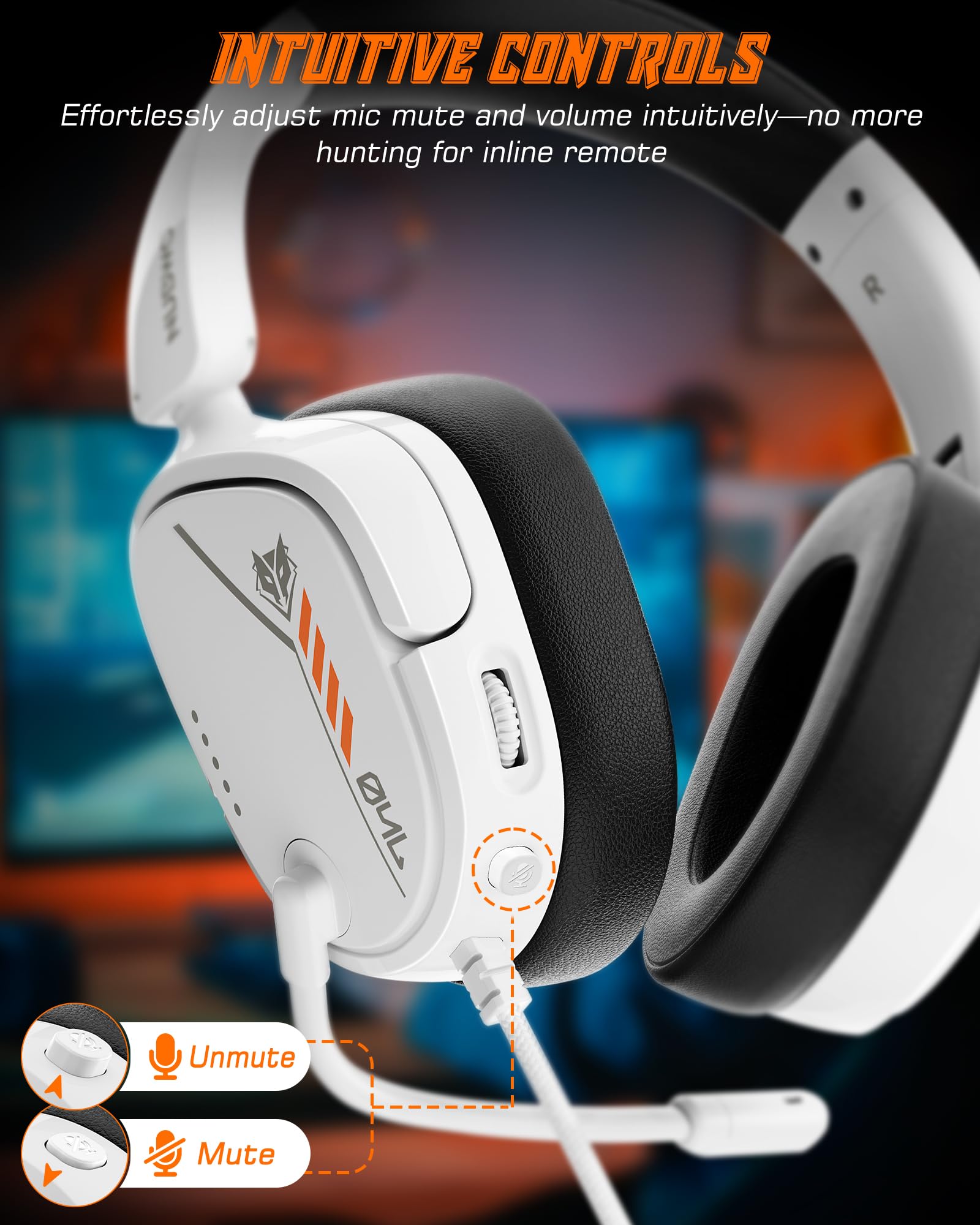 NUBWO HG04L Gaming Headset for PS5, PS4, Xbox Series X|S, Xbox One, Switch | Over-Ear, Memory Foam 4