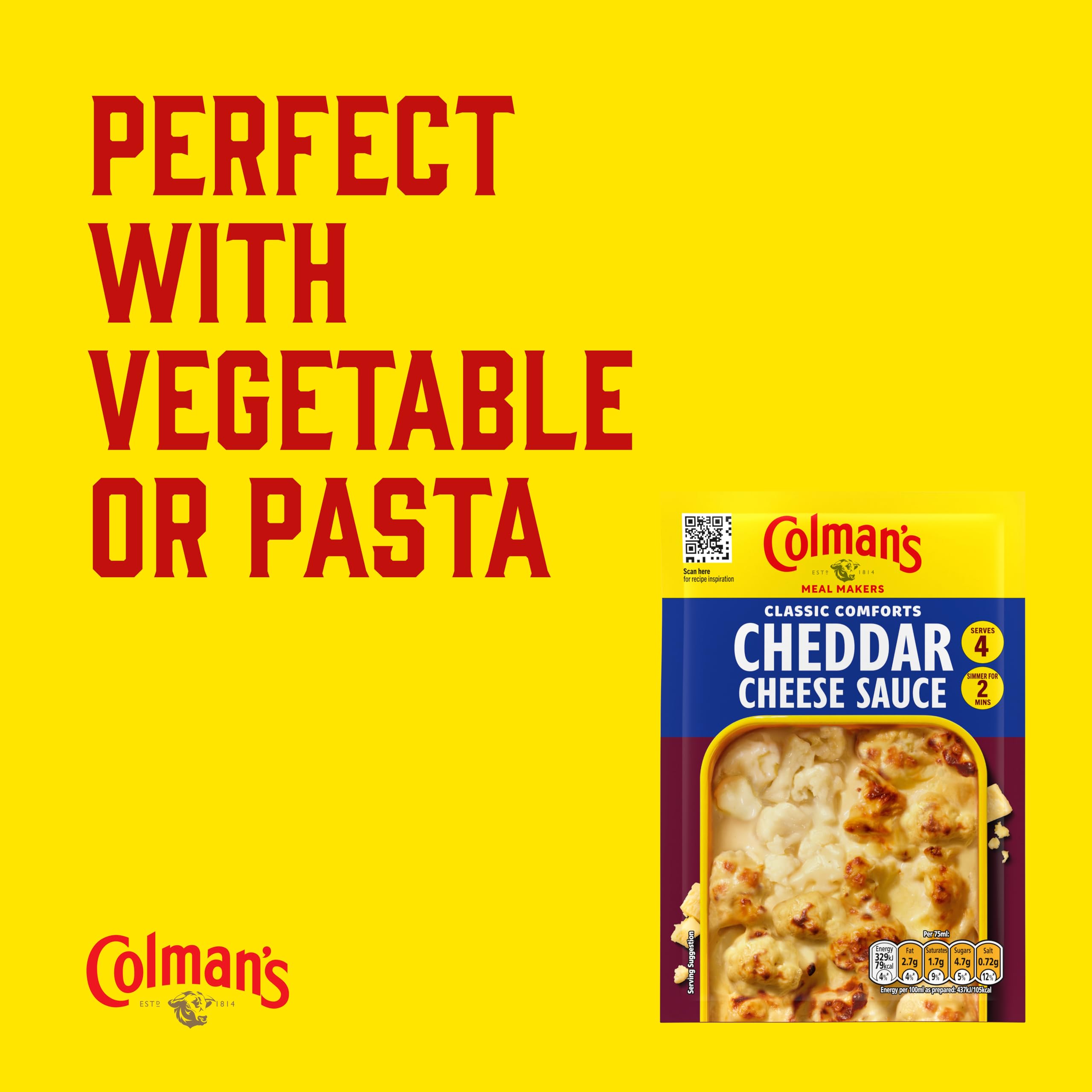 Colman's Meal Maker Cheddar Cheese Sauce Mix - Classic Comforts | 4 Servings | 40g 2