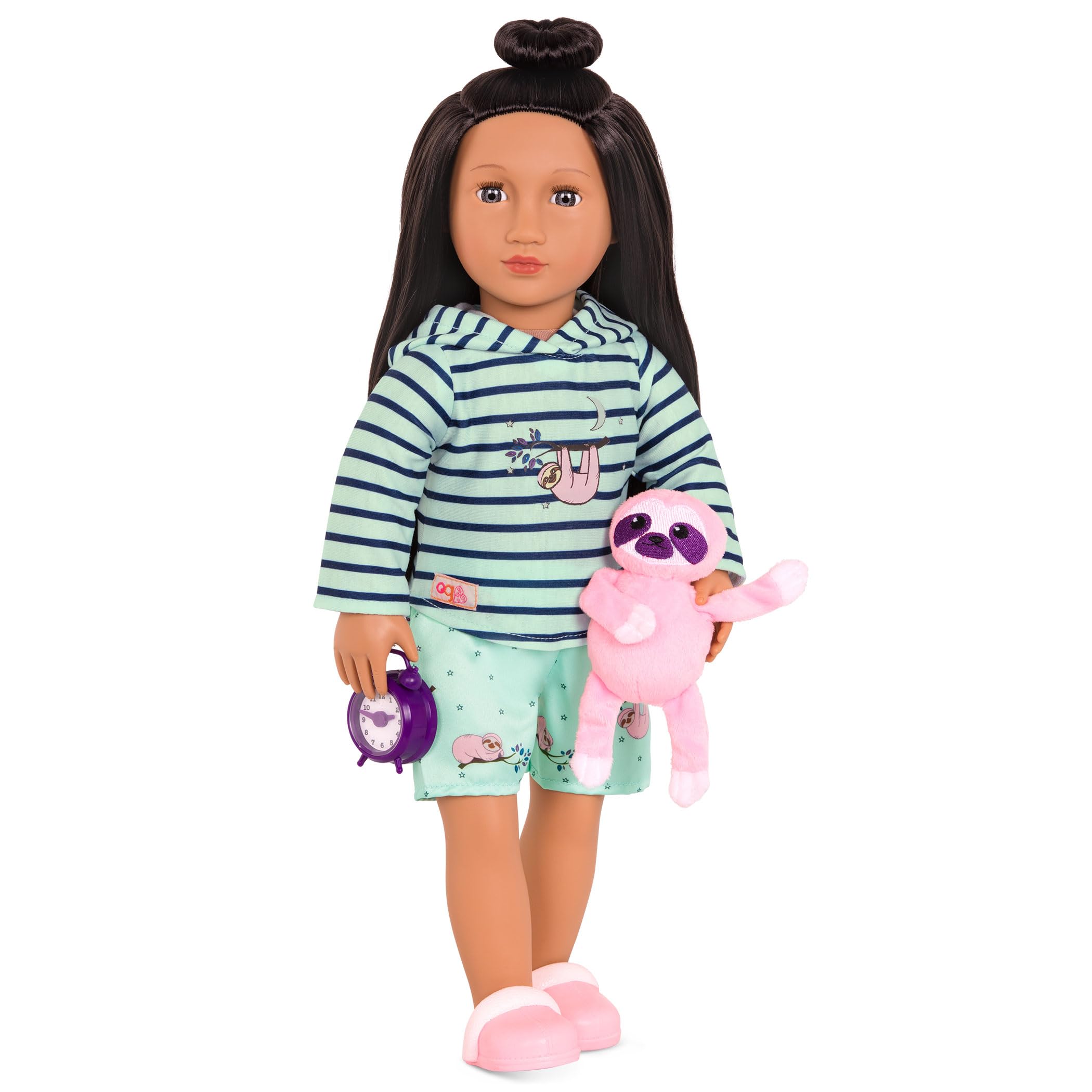 Our Generation Sleepy Sloth Outfit - Pajama Set with Plush Sloth for 46 cm Dolls 2