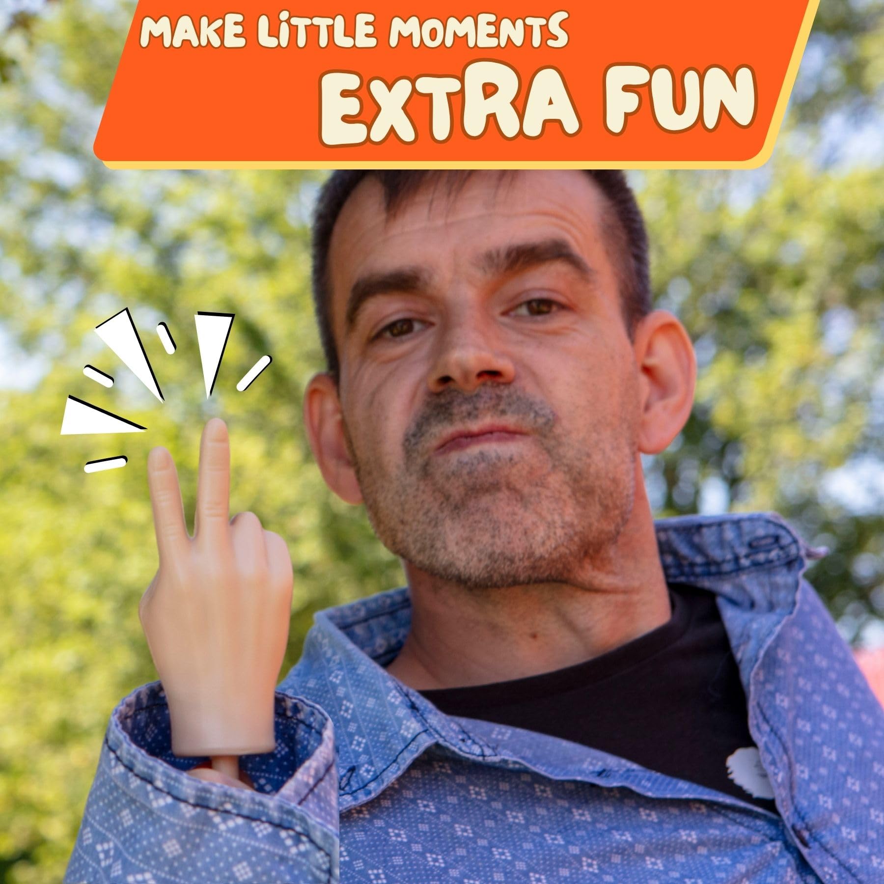 Boxer Gifts Tiny Hands on Sticks Prank - Peace, Thumbs Up and Waving 3pk | Plastic | Unisex Adult 3