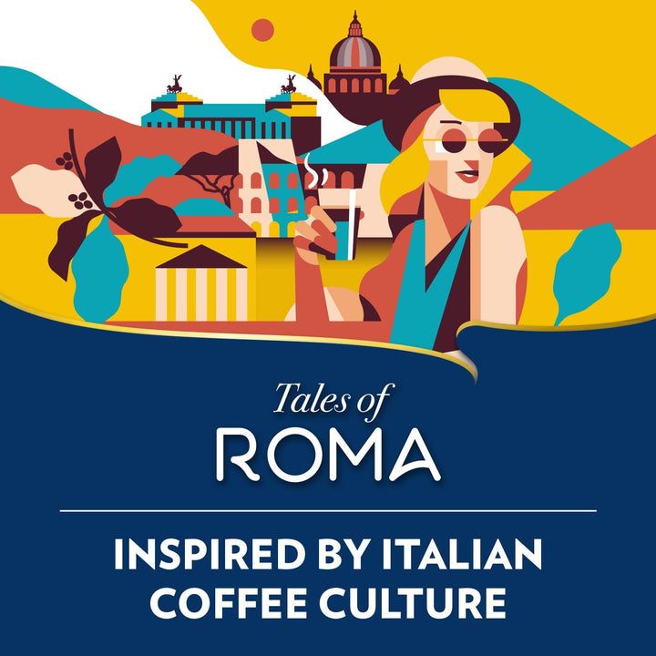 Lavazza Tales of Roma Coffee Ground - Aromatic Notes of Hazelnut and Dark Chocolate, Ideal for Moka Pots, 200 g