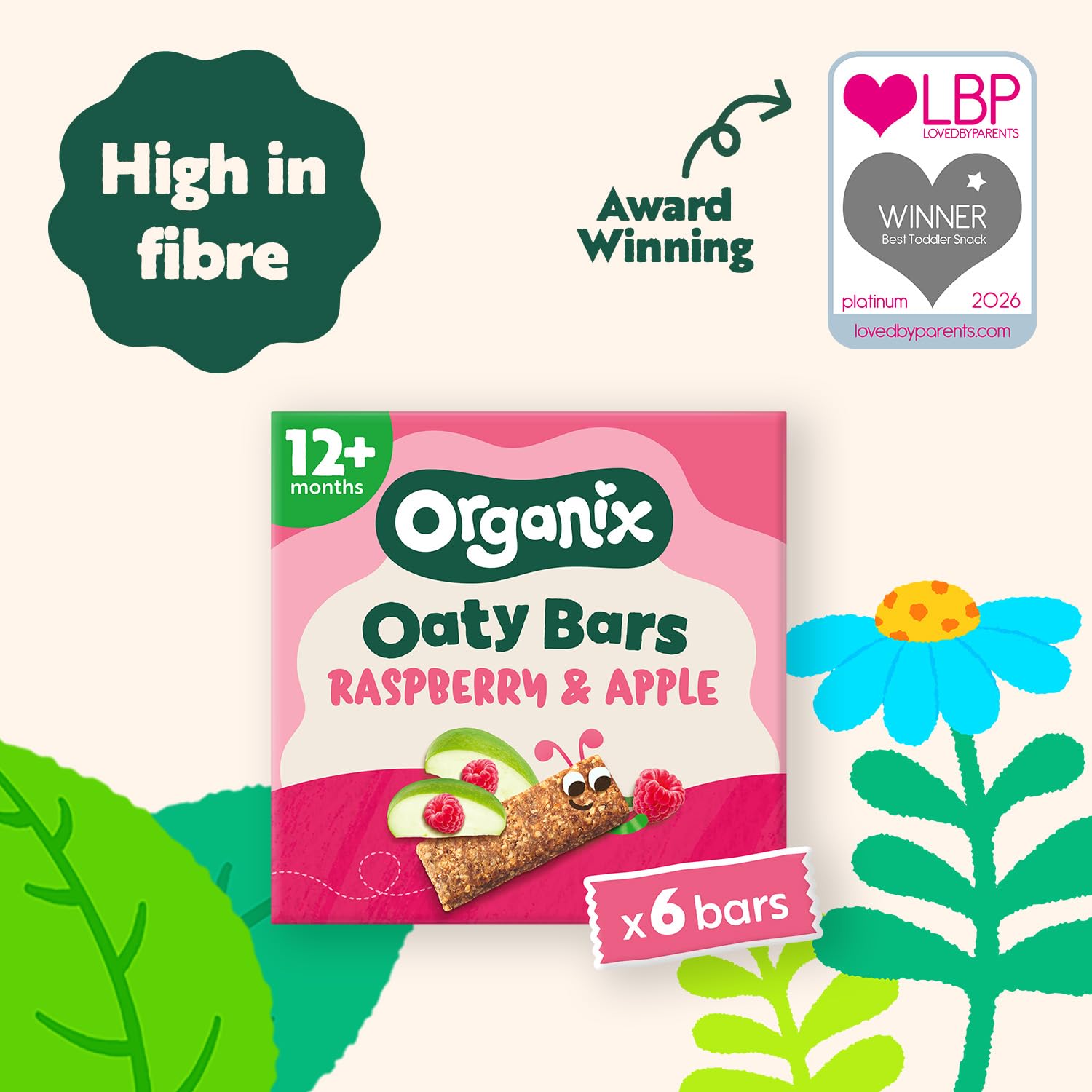 Organix Raspberry & Apple Oaty Snack Bars - 6 Boxes of 6 x 23g 3