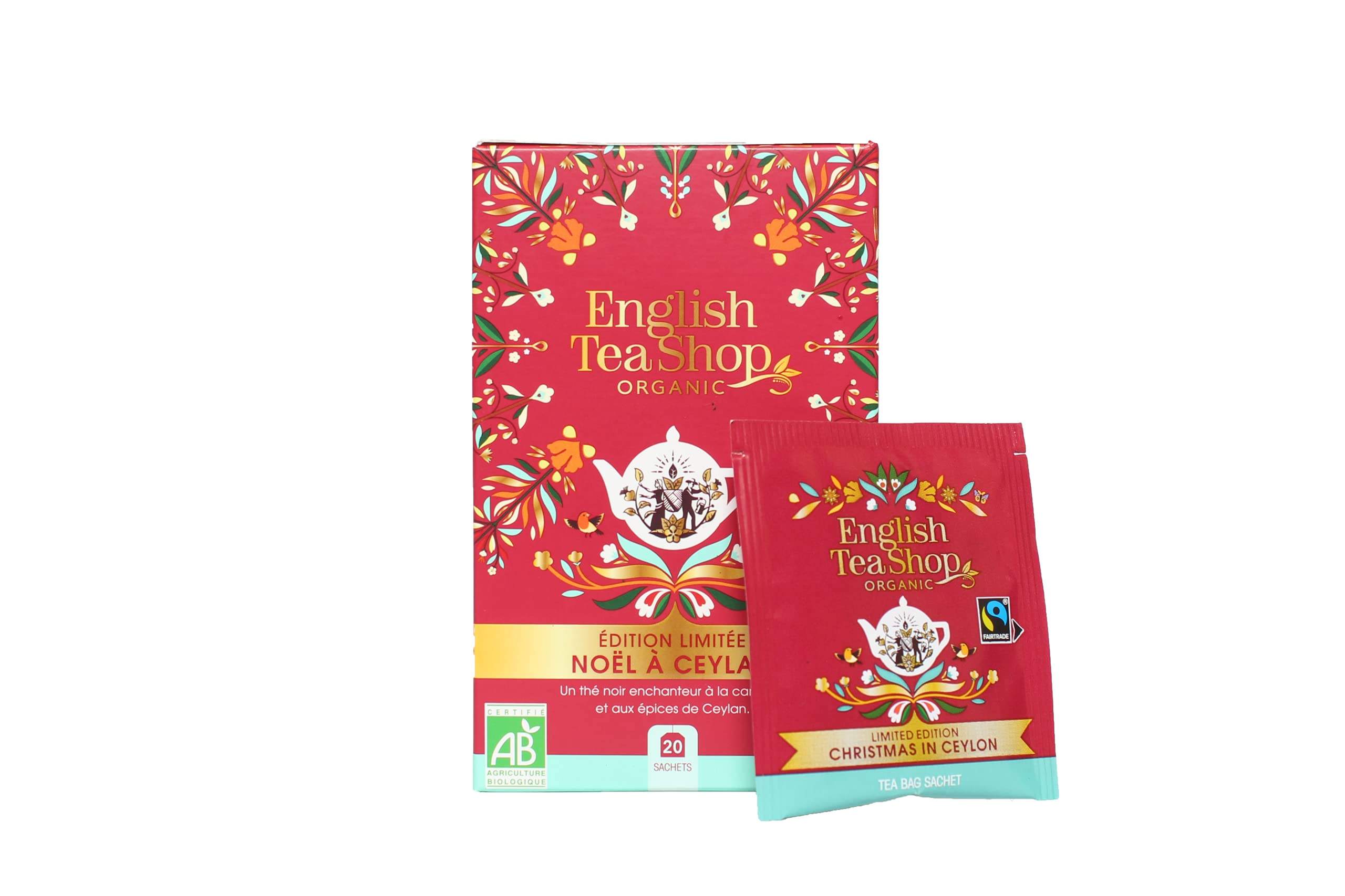 English Tea Shop Organic Fairtrade Christmas in Ceylon - 20 Compostable Tea Bag Sachets 1
