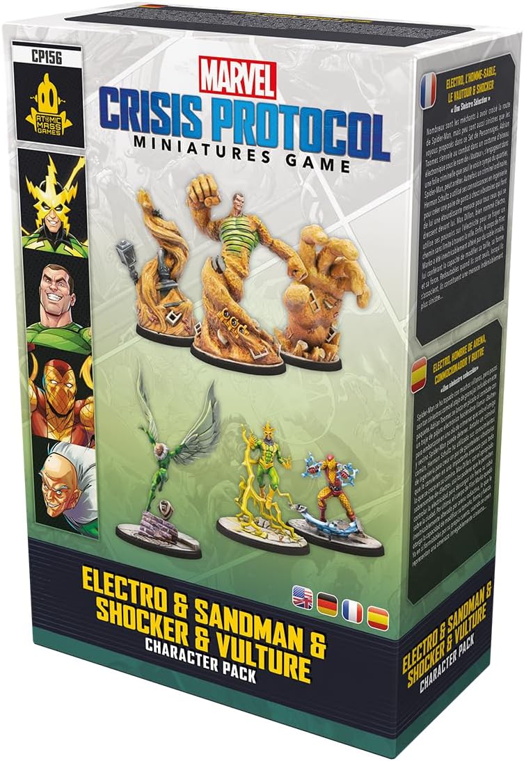 Atomic Mass Games Marvel Crisis Protocol Electro, Sandman, Shocker & Vulture Villains Pack
