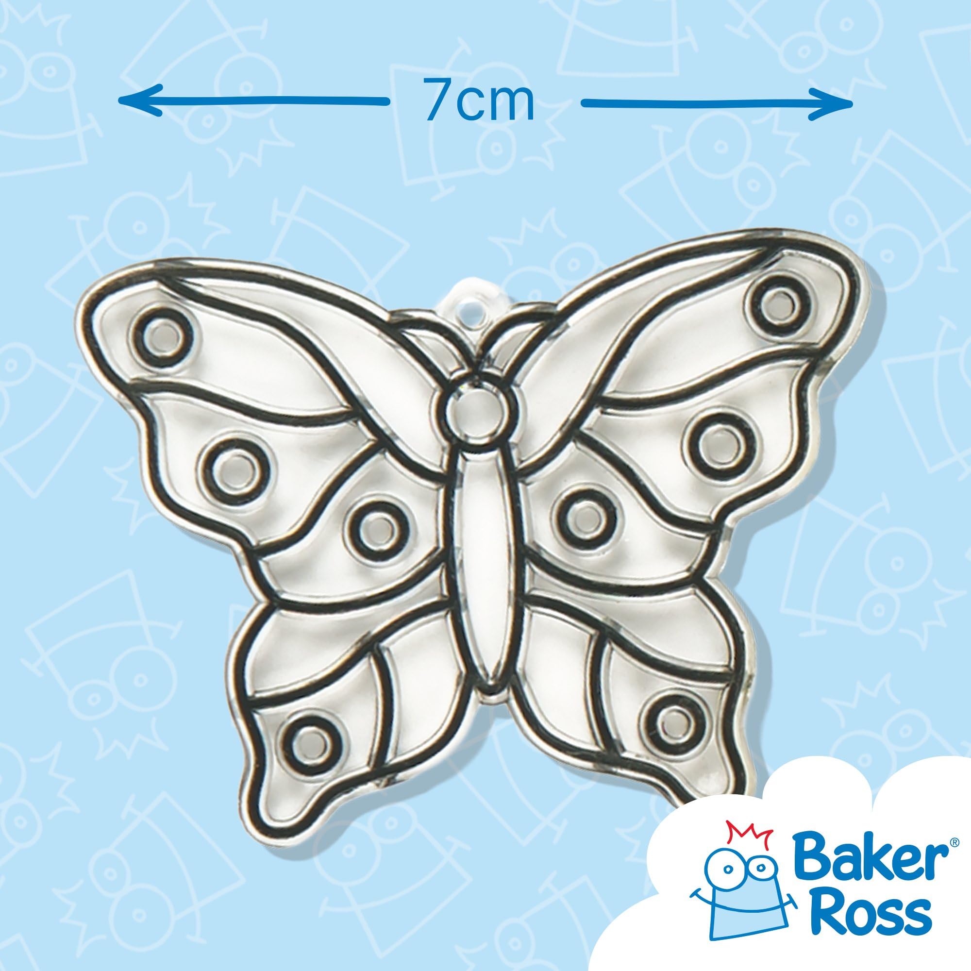 Baker Ross Butterfly Mini Suncatcher Decorations - Pack of 12 Acrylic Templates for Kids Ages 3+ 3