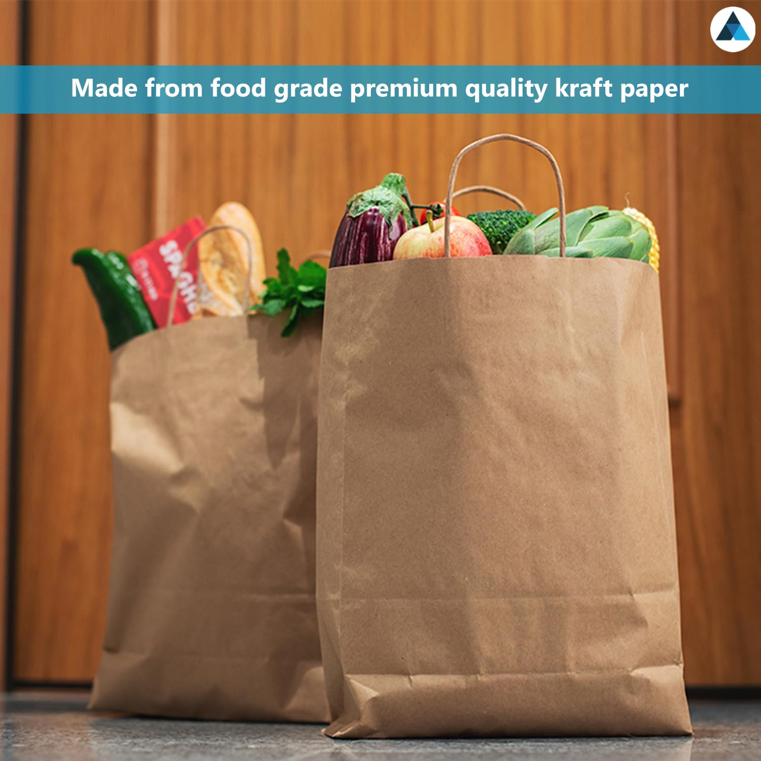 Nationwide Paper Extra Large Plus Brown Paper Bags with Handles - 30 Count | 320x220x280mm 3
