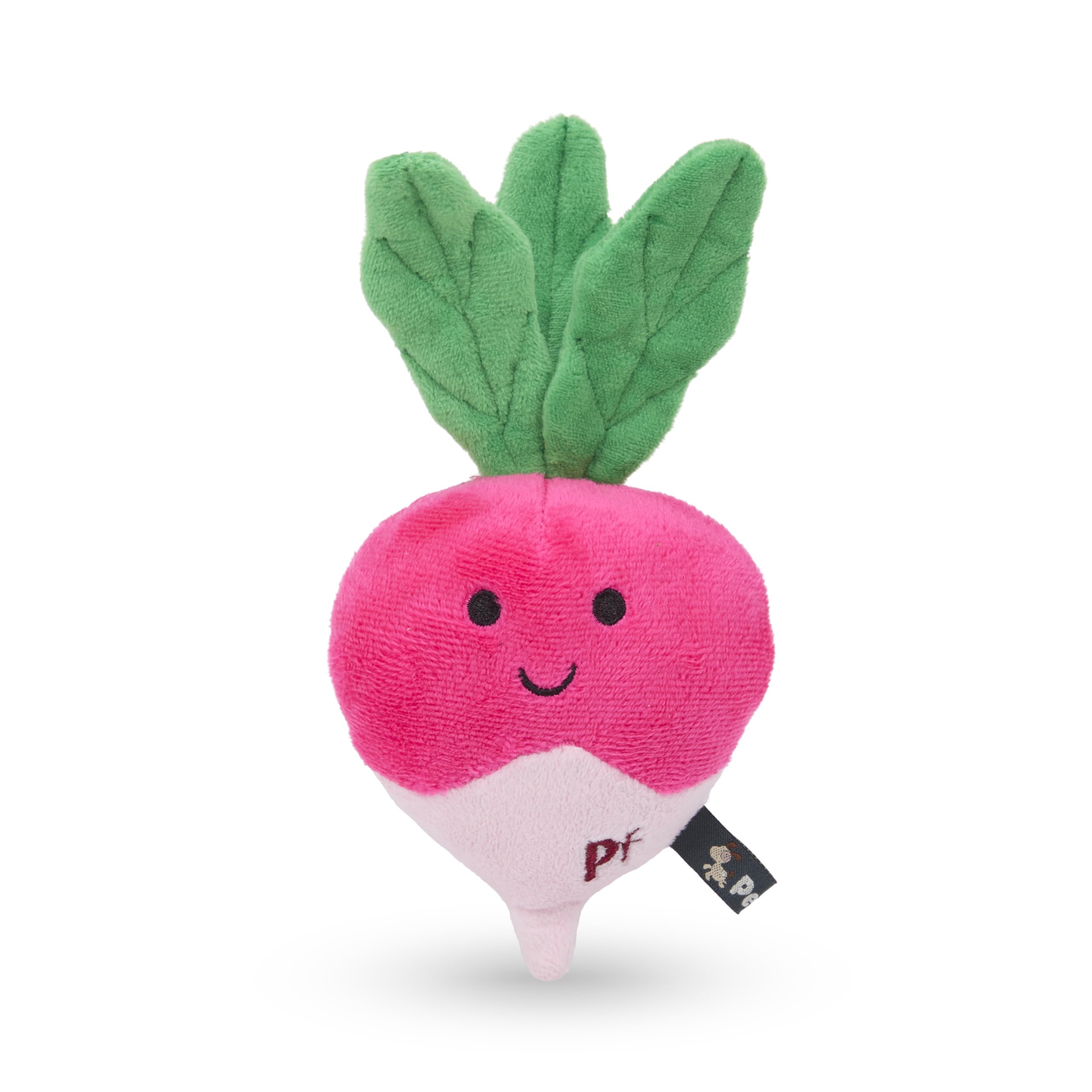 Petface Reuben Radish Plush Dog Toy - Squeaker & Crinkle Leaves | Polyester | Pack of 1 1