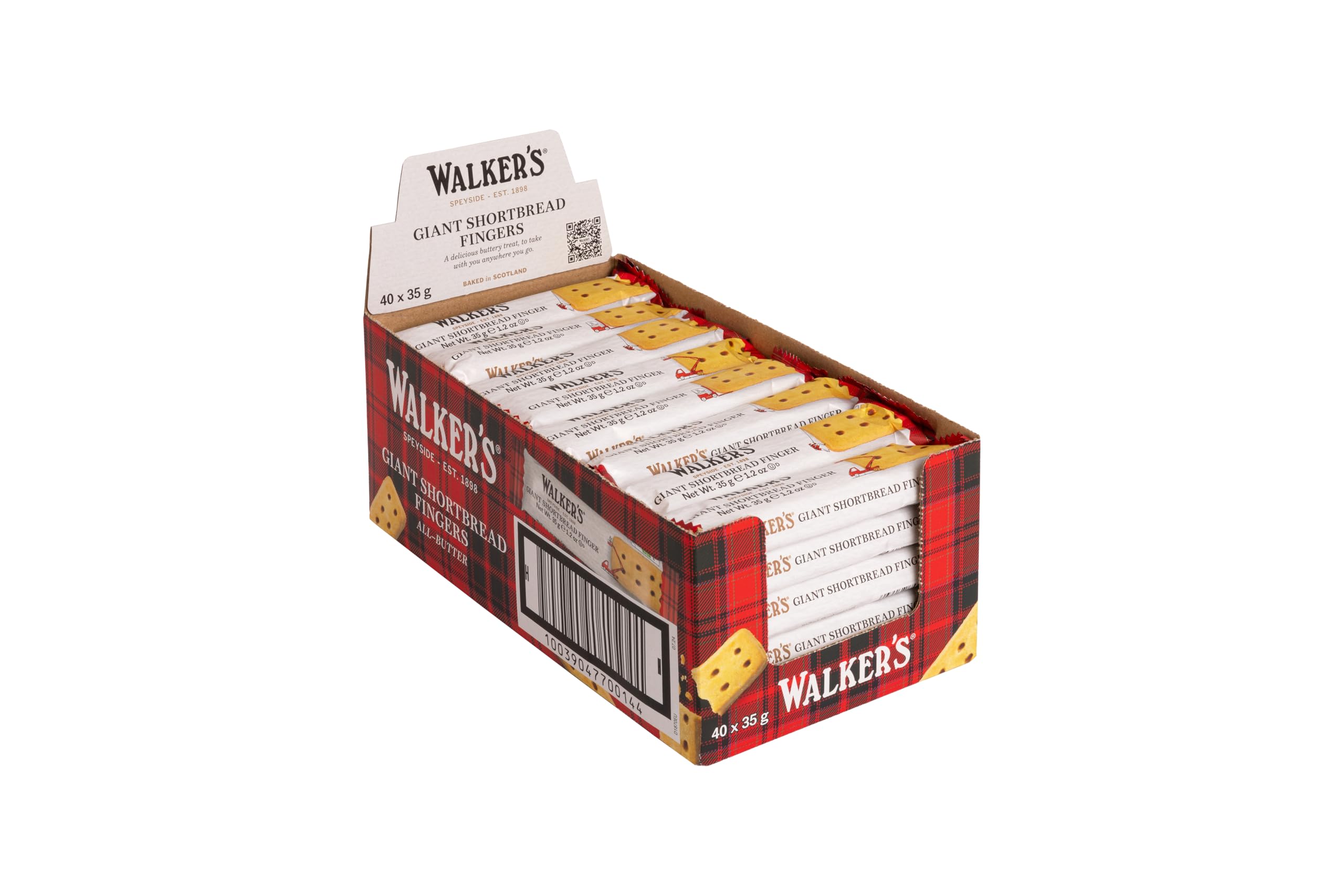 Walker's Shortbread Giant Shortbread Finger (40 x 35g) - Traditional Pure Butter Scottish Recipe 1