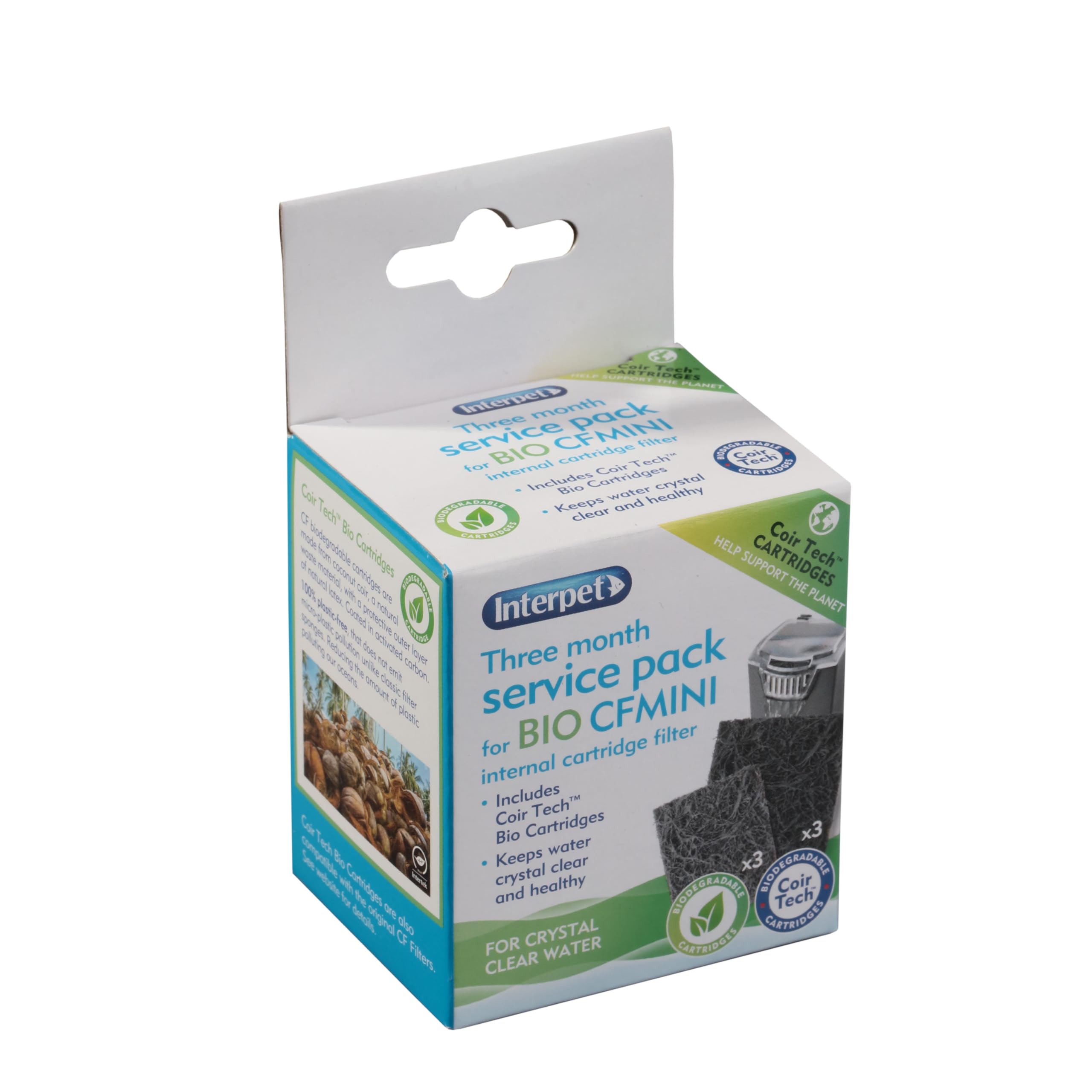 Interpet 3 Month Service Pack for CF Mini Filter | 3 Front & 3 Back Coir Tech Cartridges 1