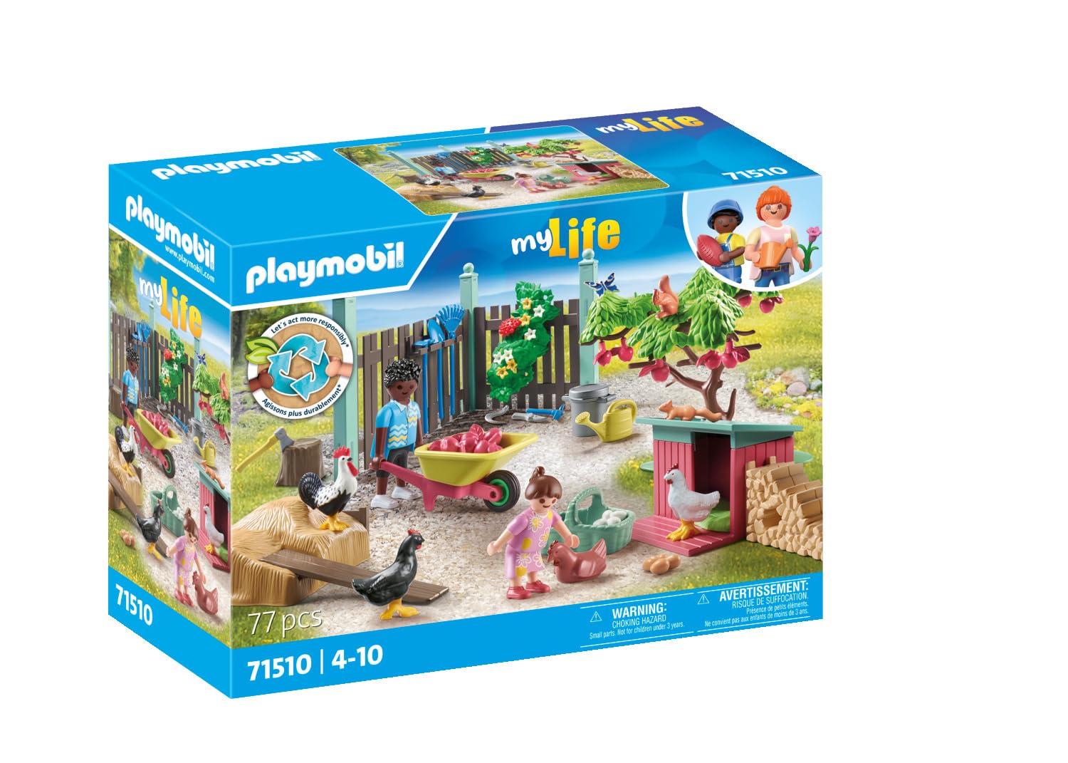 Playmobil Little Chicken Farm Playset - Nature-Inspired Living | Ages 4+ | 77 Pieces