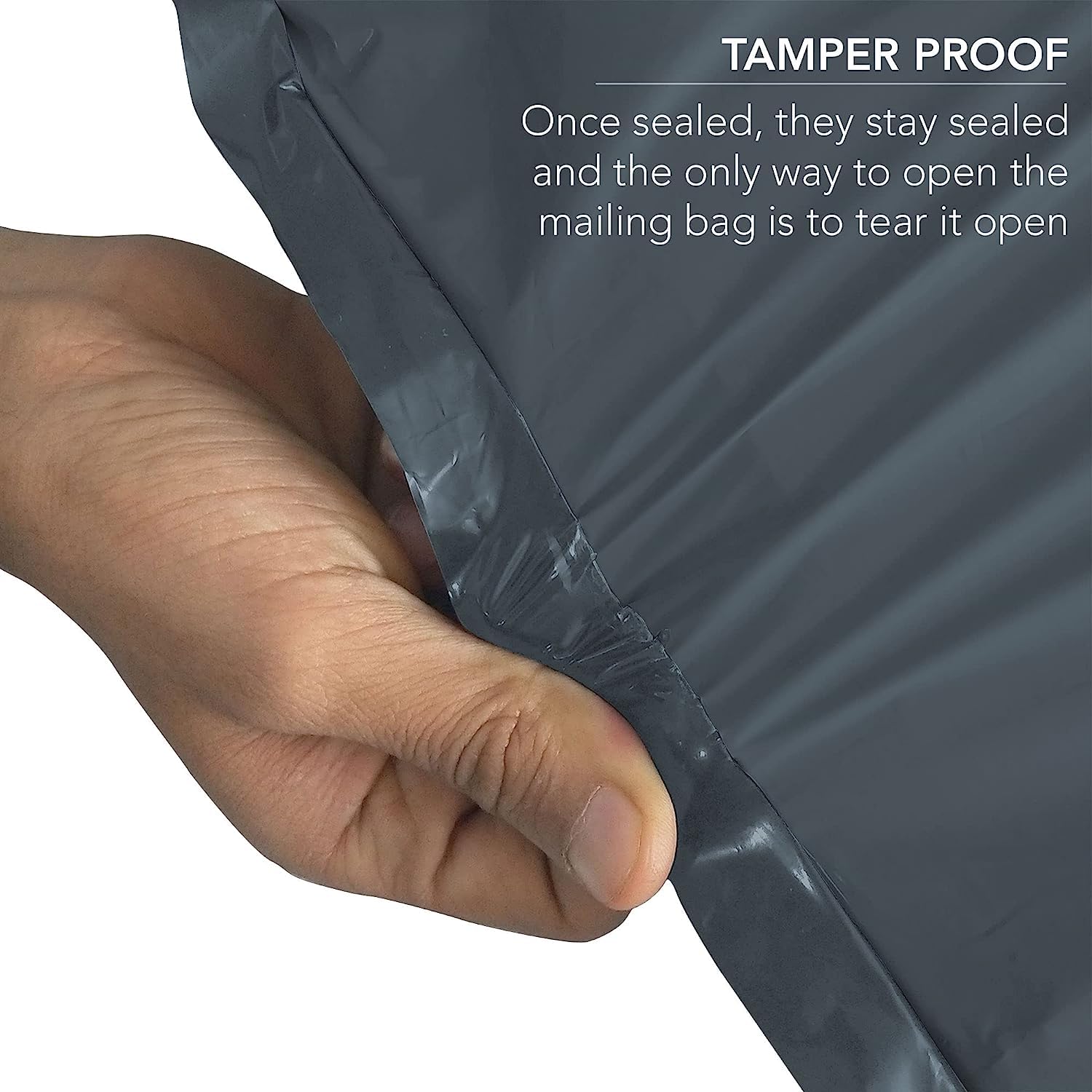 YUNJU 60 Mixed Size Grey Plastic Mail Bags - Self-Seal, Opaque, Waterproof | 4 Sizes Included 4